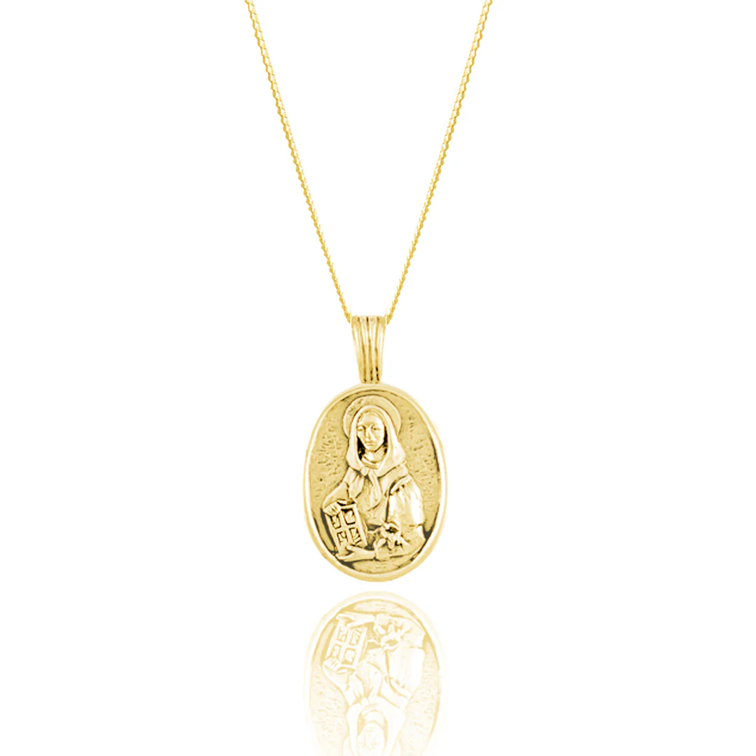 9KT SOLID GOLD St Dymphna - Patron Saint of Anxiety Necklace
