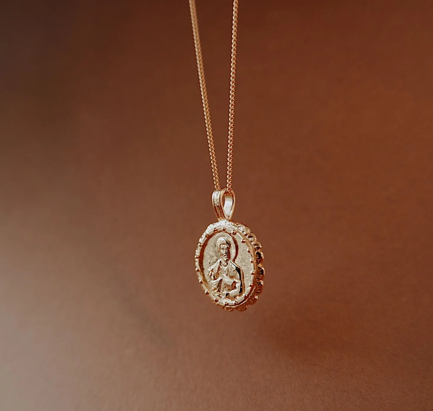St Luke - Patron Saint of Creativity & Artists Necklace - Gold - Image 5
