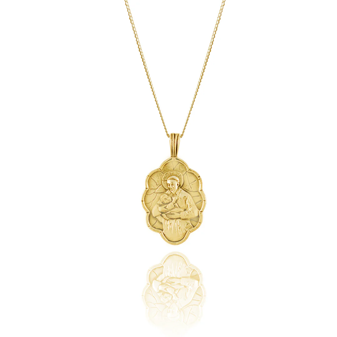 9KT SOLID GOLD St Vincent De Paul - Patron Saint of Charity & Giving Back Necklace