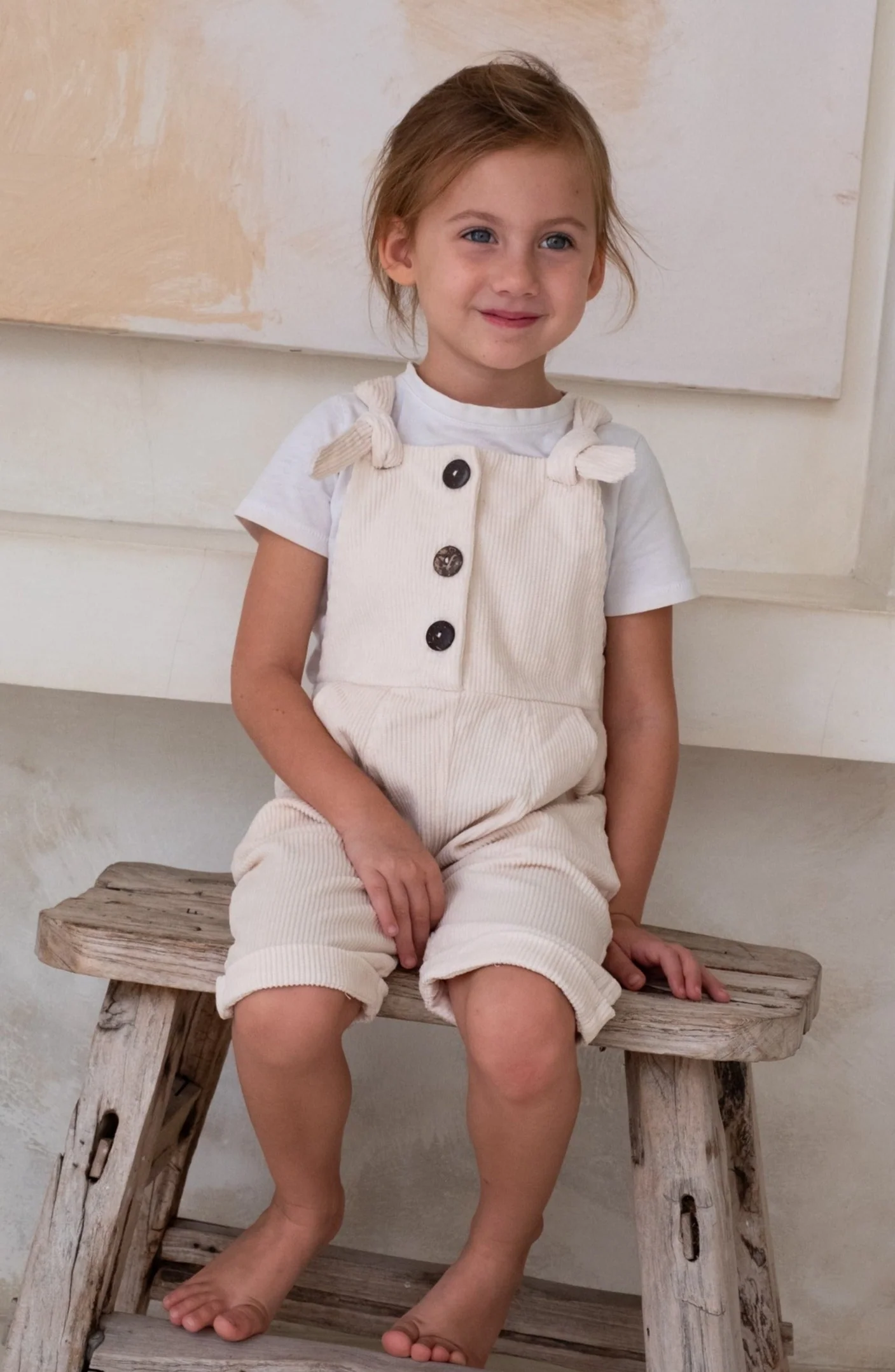 Baby Eddie Overalls - Macadamia **Organically Plant Dyed** - Image 2
