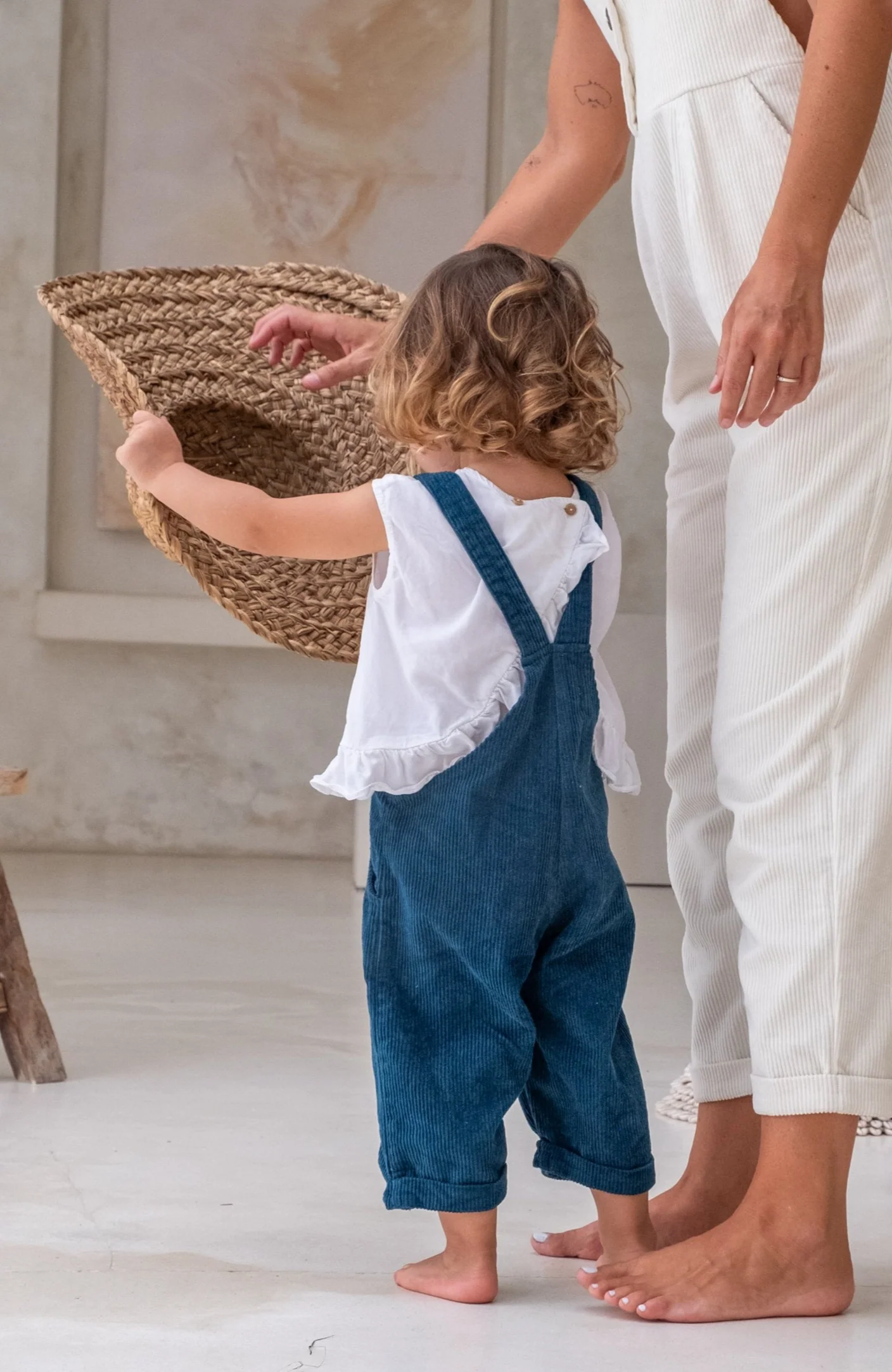 Baby Eddie Overalls - Lake Blue **Organically Plant Dyed** - Image 3