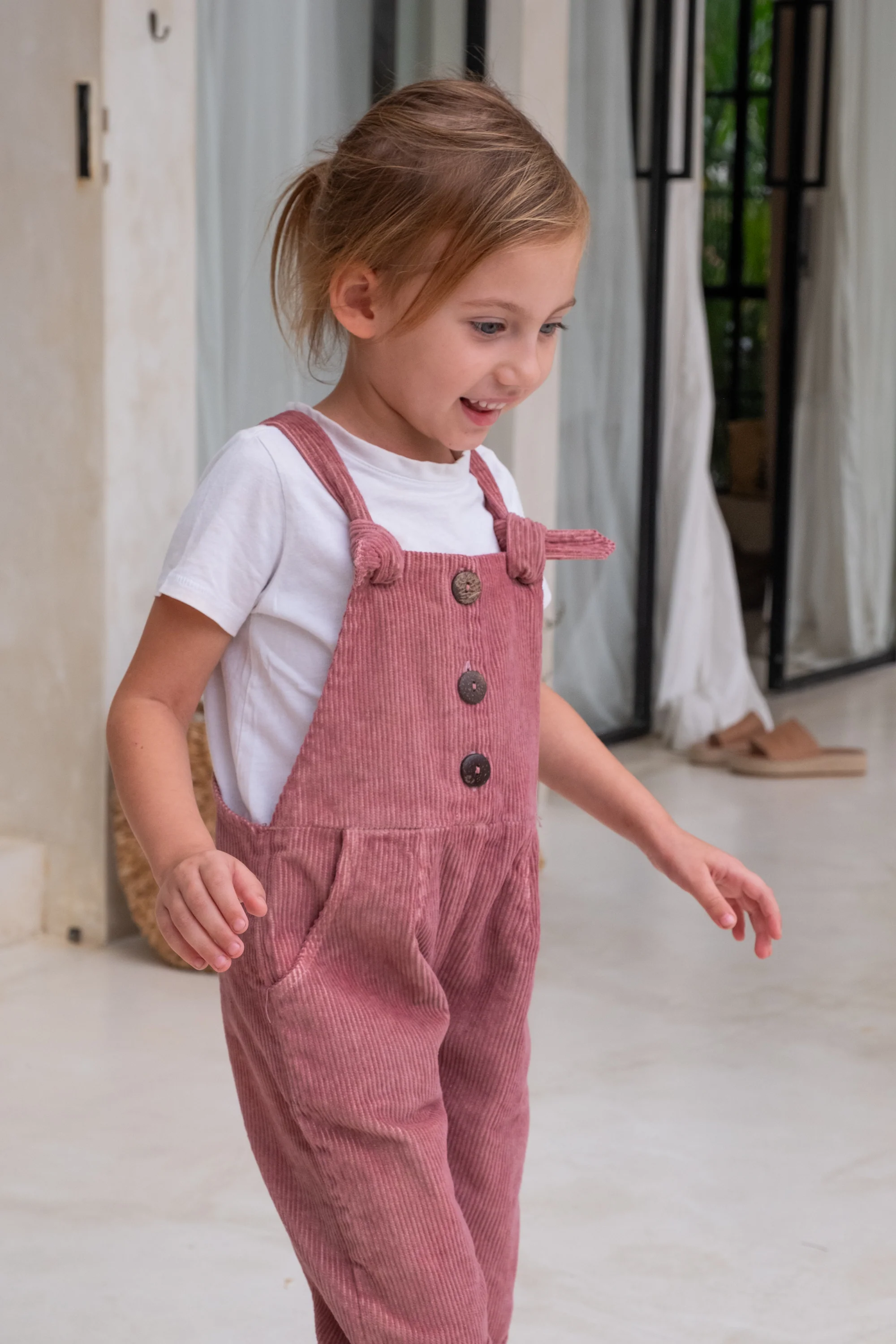 Baby Eddie Overalls - Rosella **Organically Plant Dyed** - Image 3