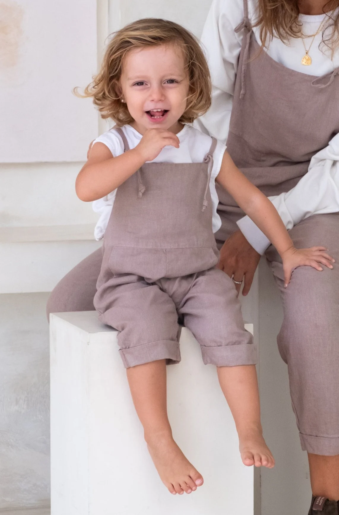 Baby Ollie Overalls - Rosewood **Organically Plant Dyed** - Image 2