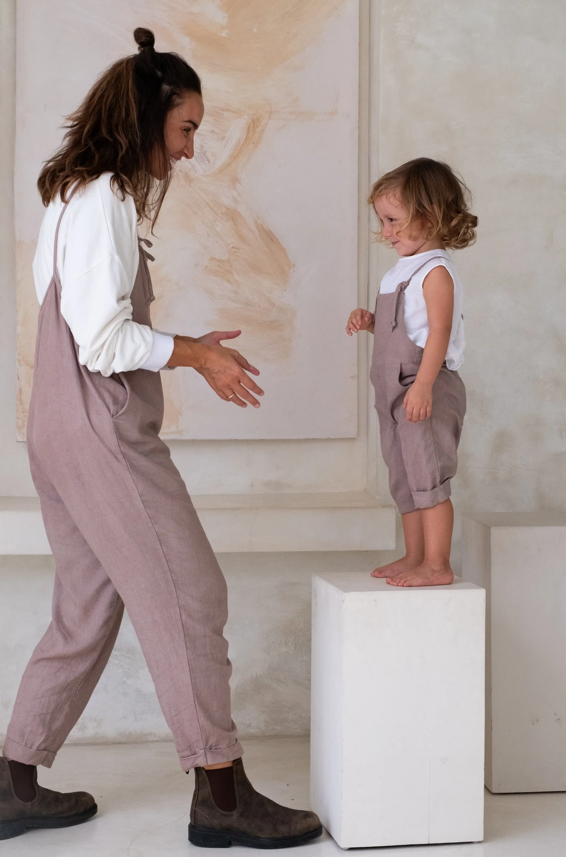 Baby Ollie Overalls - Rosewood **Organically Plant Dyed** - Image 3