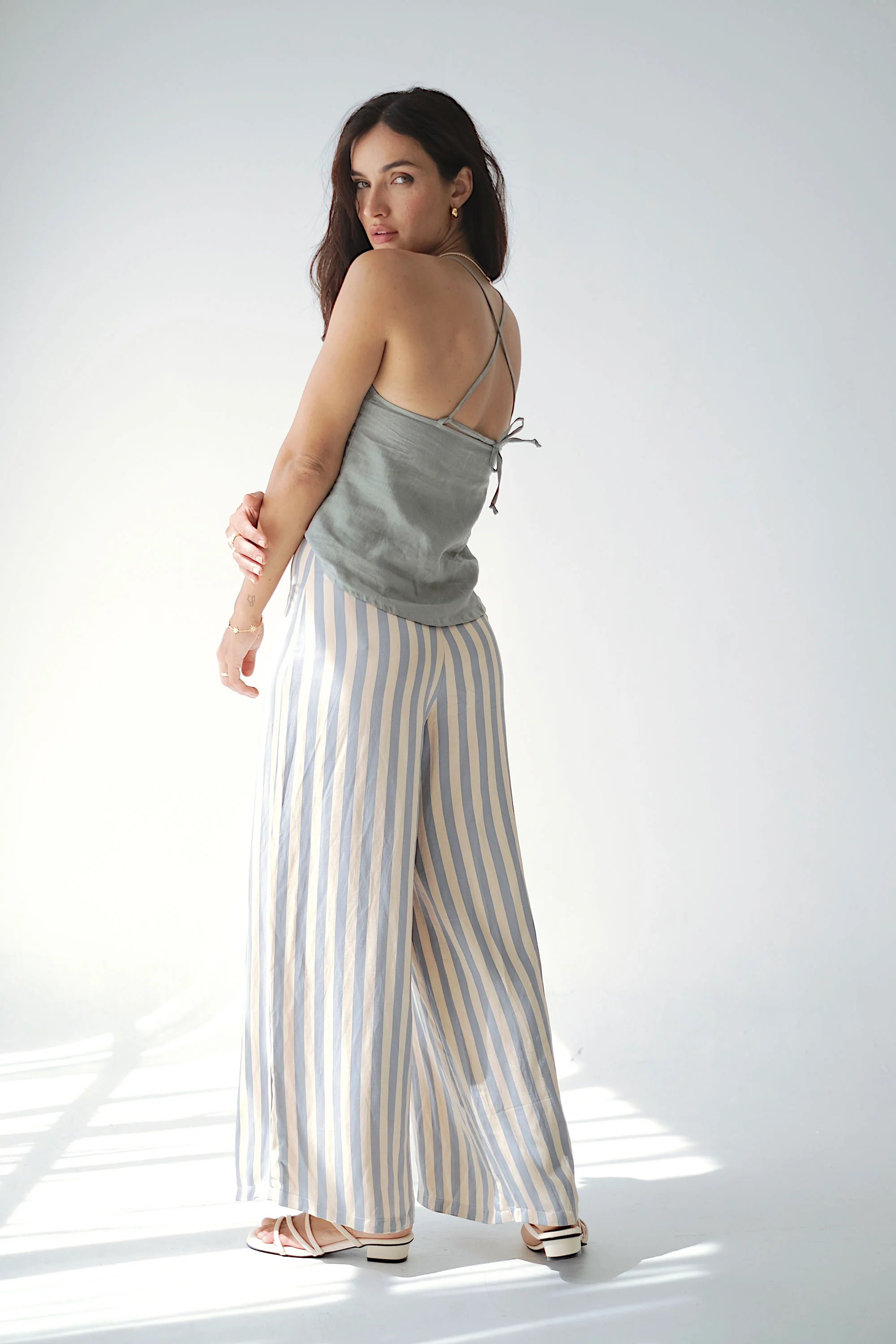 BANKS PANTS - Blue/Macadamia Stripe - Image 3
