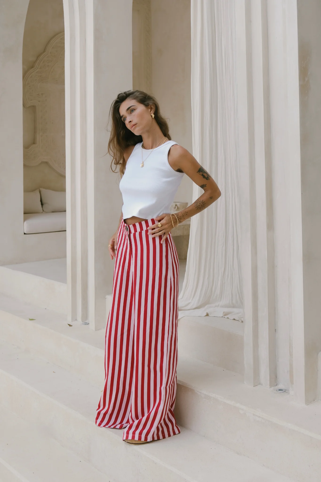 BANKS PANTS - Red/Pink Stripe - Image 2