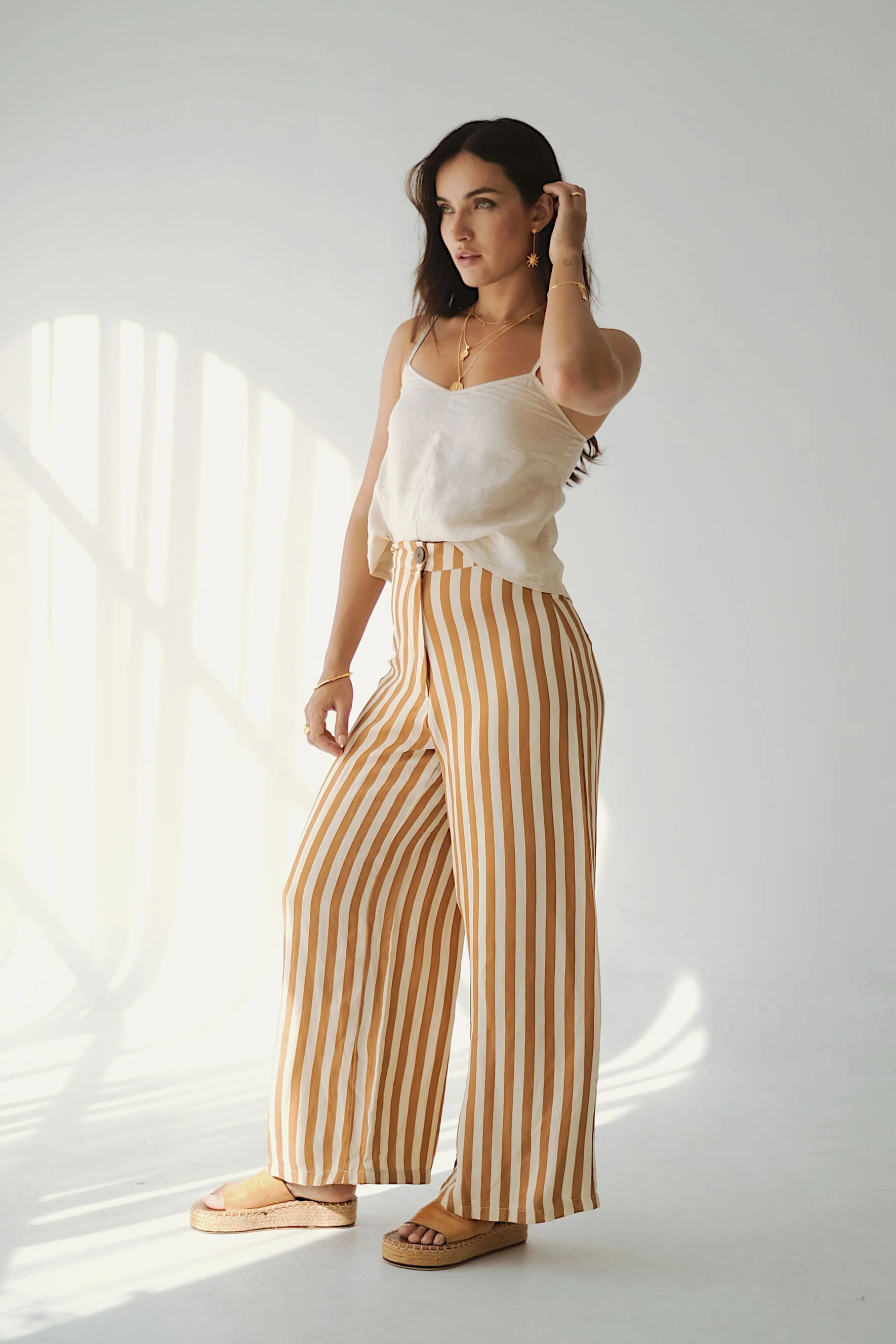 BANKS PANTS - Sand/Cocoa Stripe - Image 5