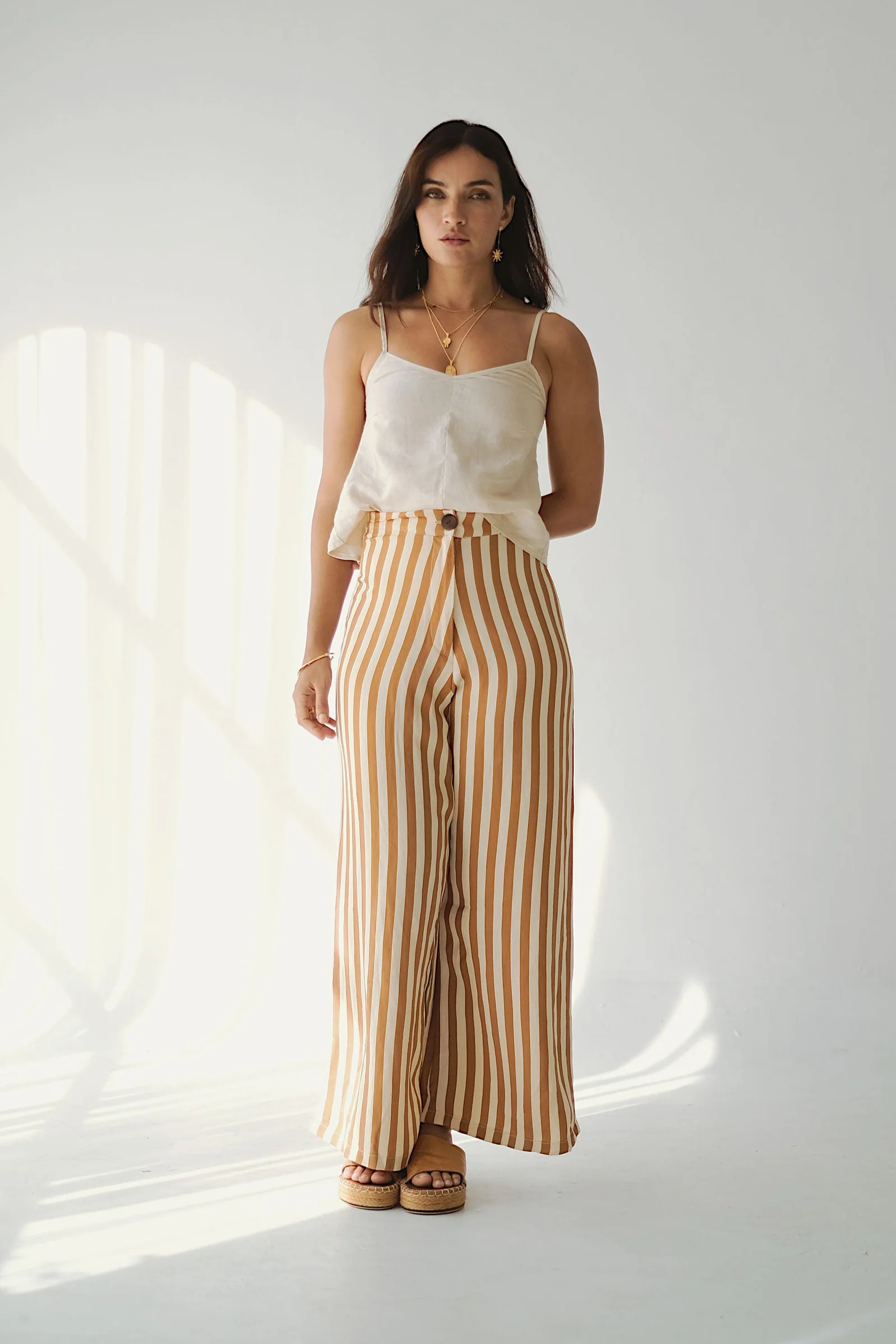 BANKS PANTS - Sand/Cocoa Stripe - Image 6