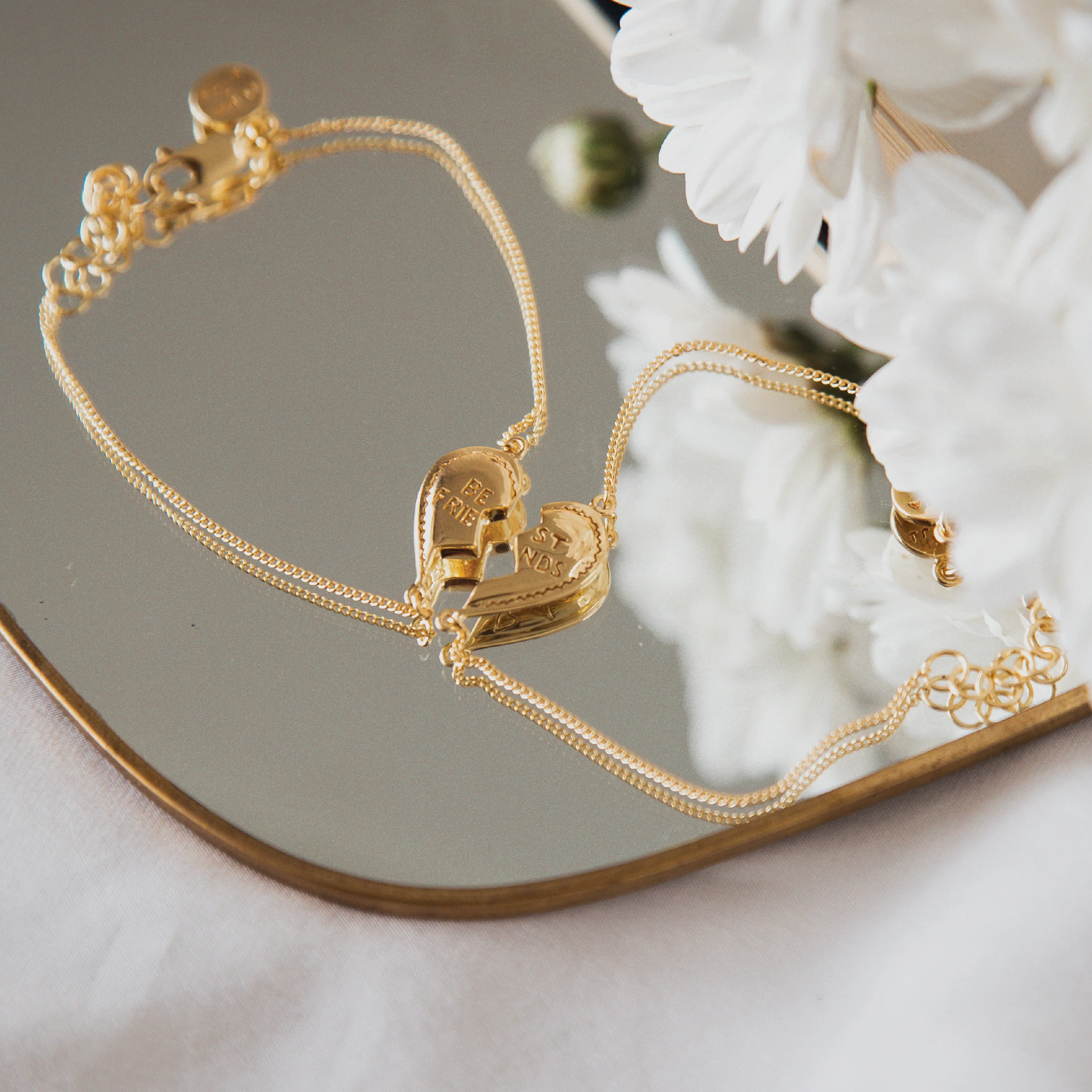BFF Broken Heart Bracelet SET of 2 - Gold - Image 9