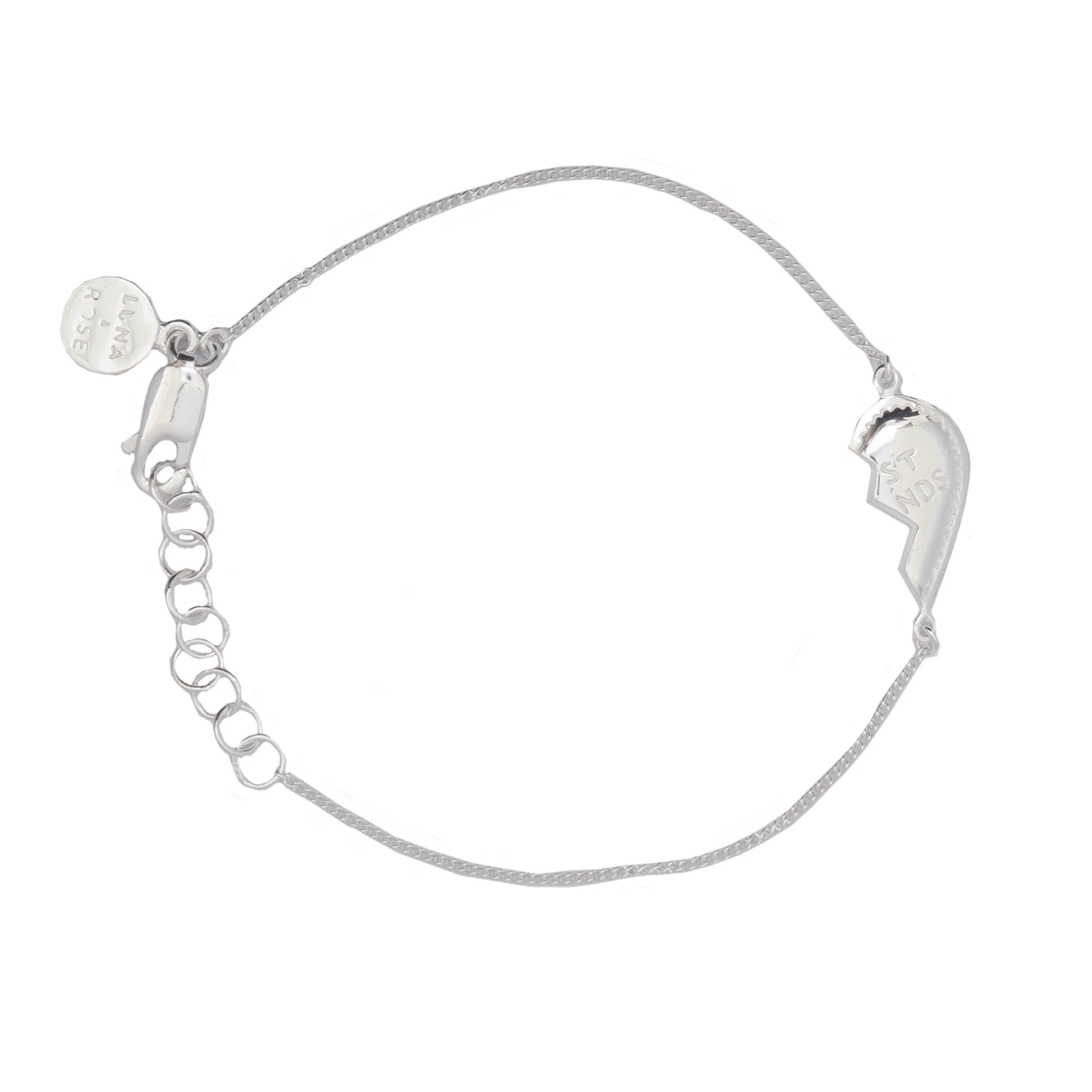 BFF Broken Heart Bracelet SINGLE - Silver - Image 2