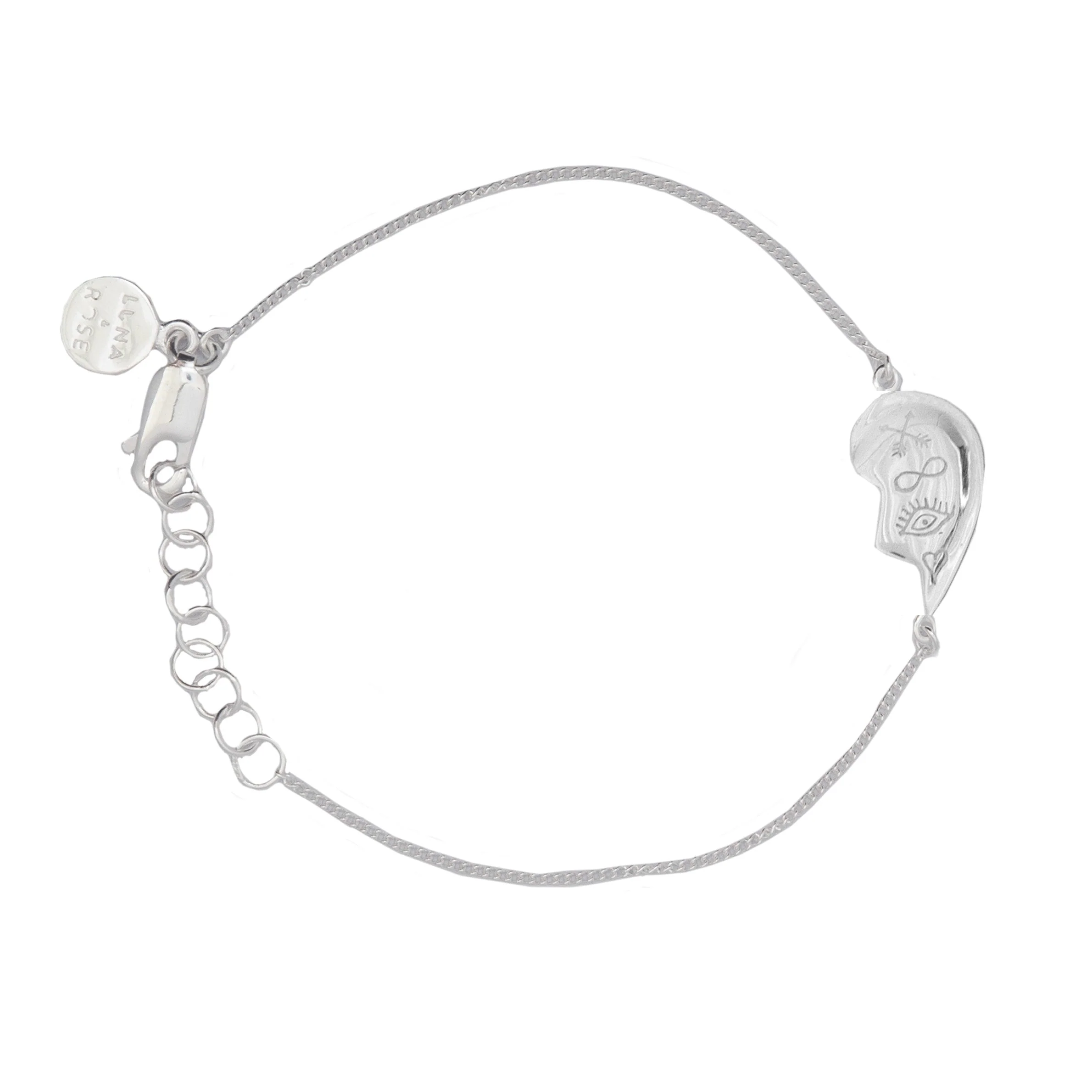 BFF Broken Heart Bracelet SINGLE - Silver - Image 5