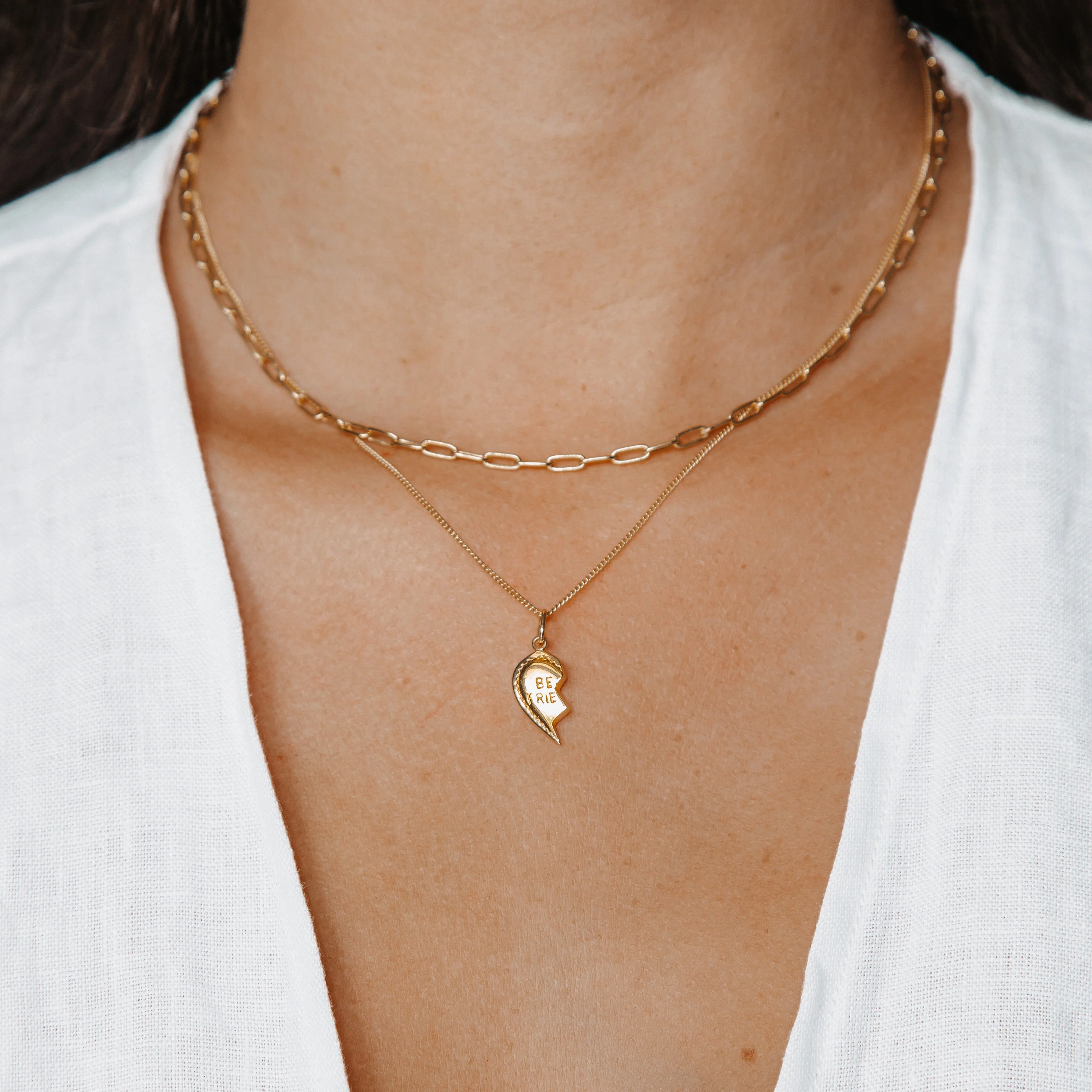 BFF Broken Heart Necklace SET - Gold - Image 6
