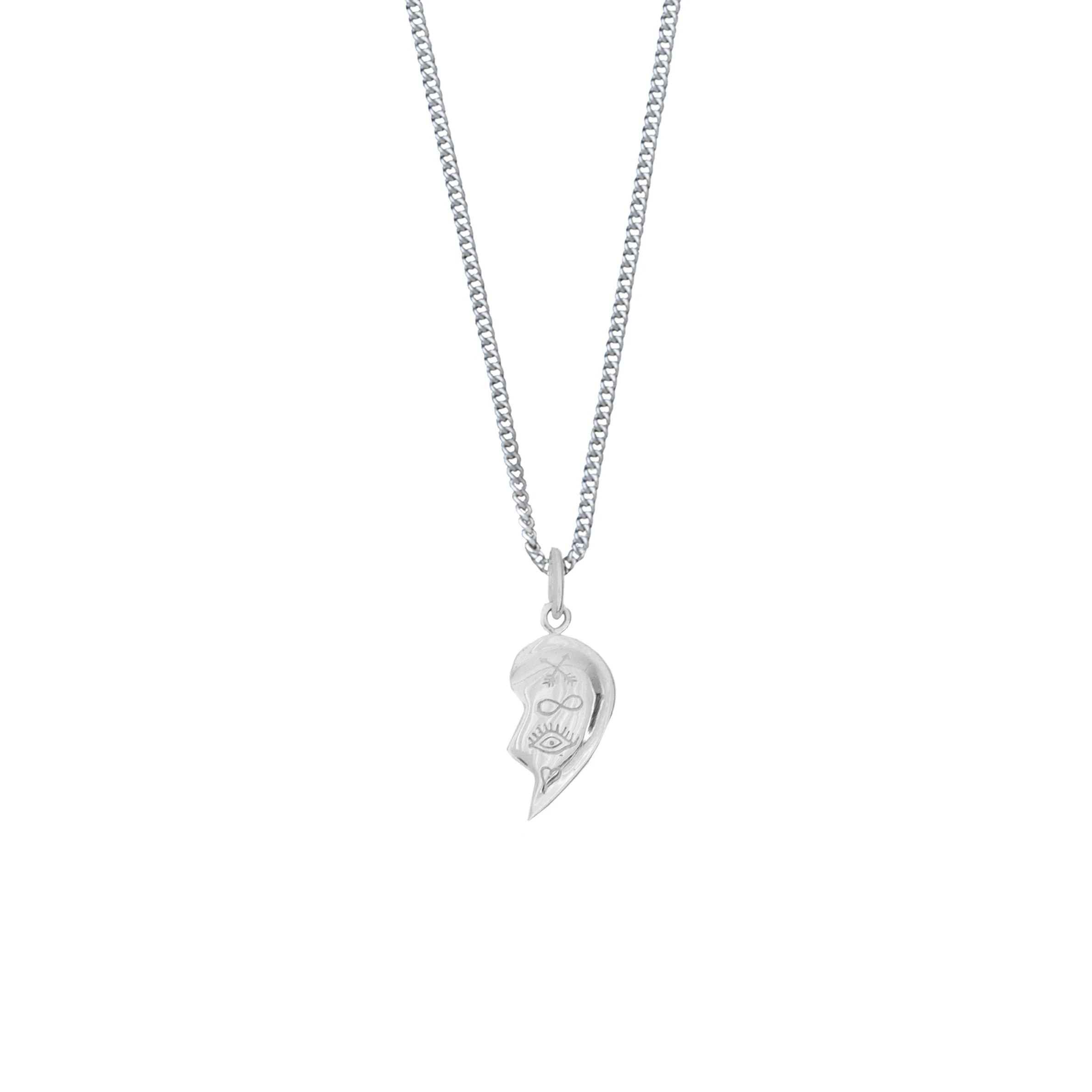BFF Broken Heart Necklace SET - Silver - Image 6