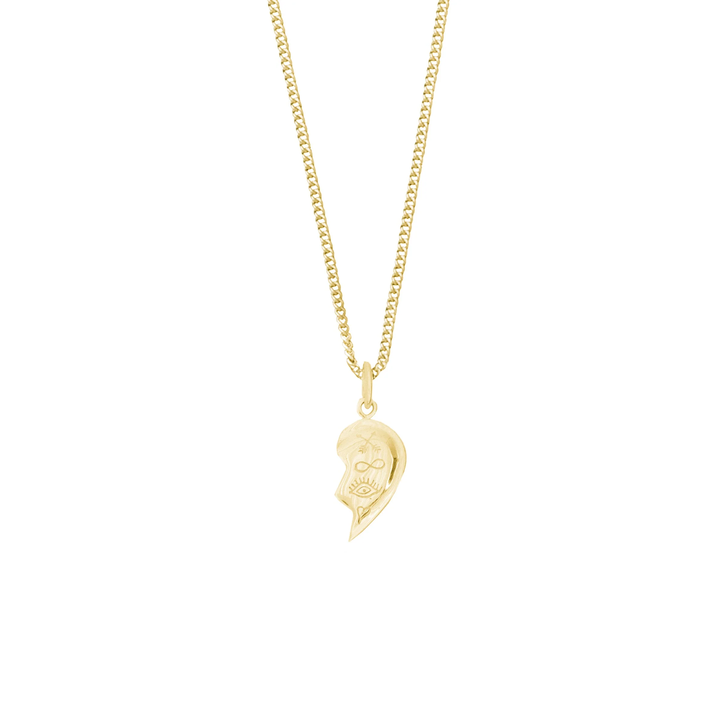 BFF Broken Heart Necklace SINGLE - Gold - Image 4