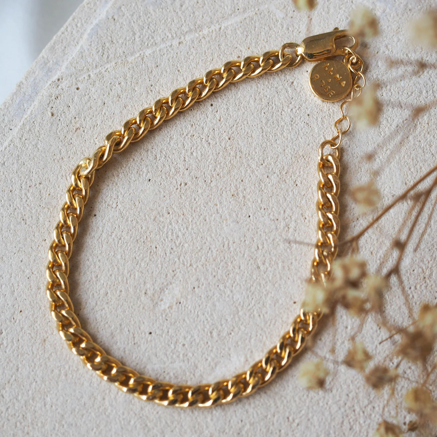 Brooklyn Flat Curb Bracelet - Gold - Image 2