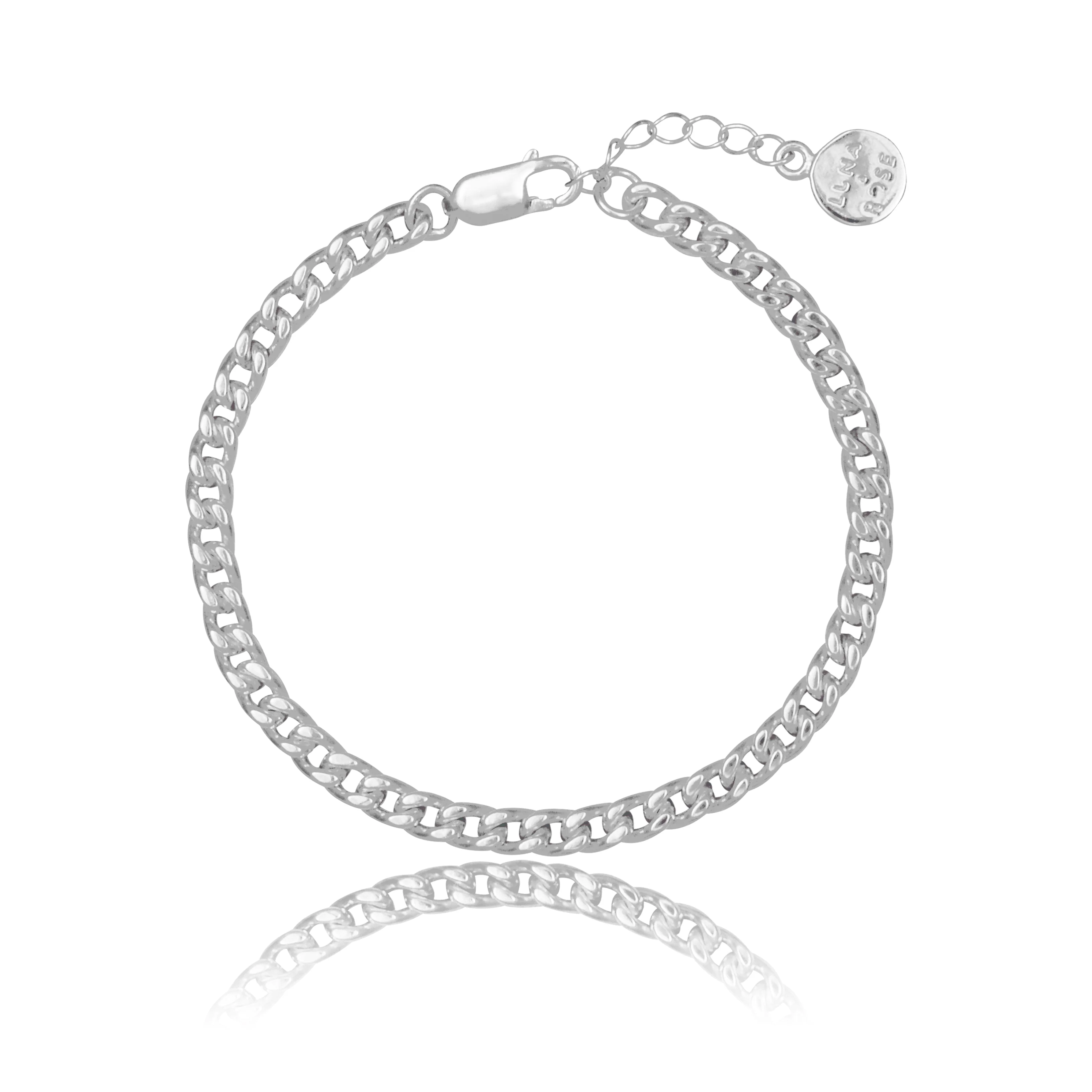Brooklyn Flat Curb Bracelet - Silver