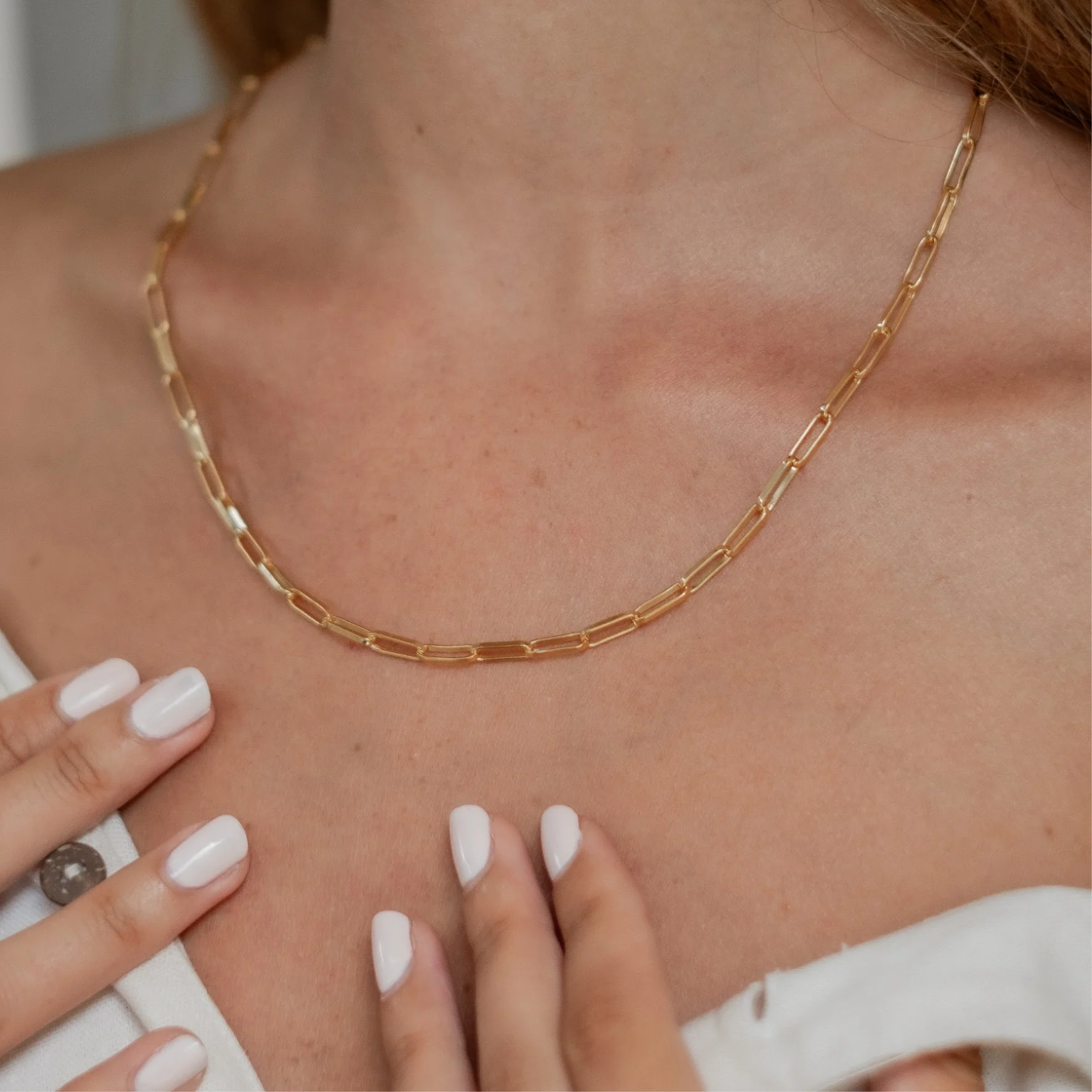 Washington Paper Clip Chain Necklace - Gold - Image 4