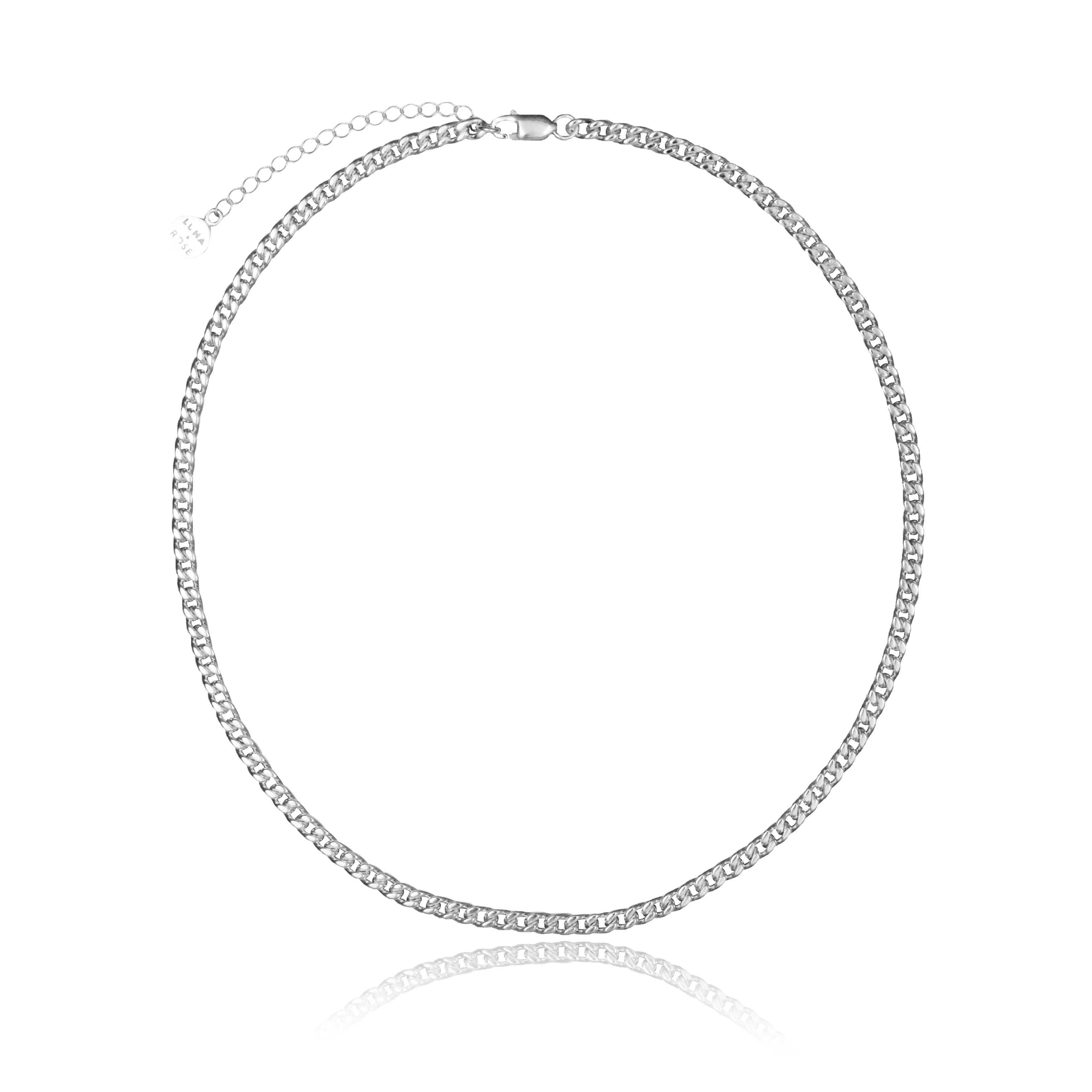 Brooklyn Flat Curb Necklace - Silver - Image 6