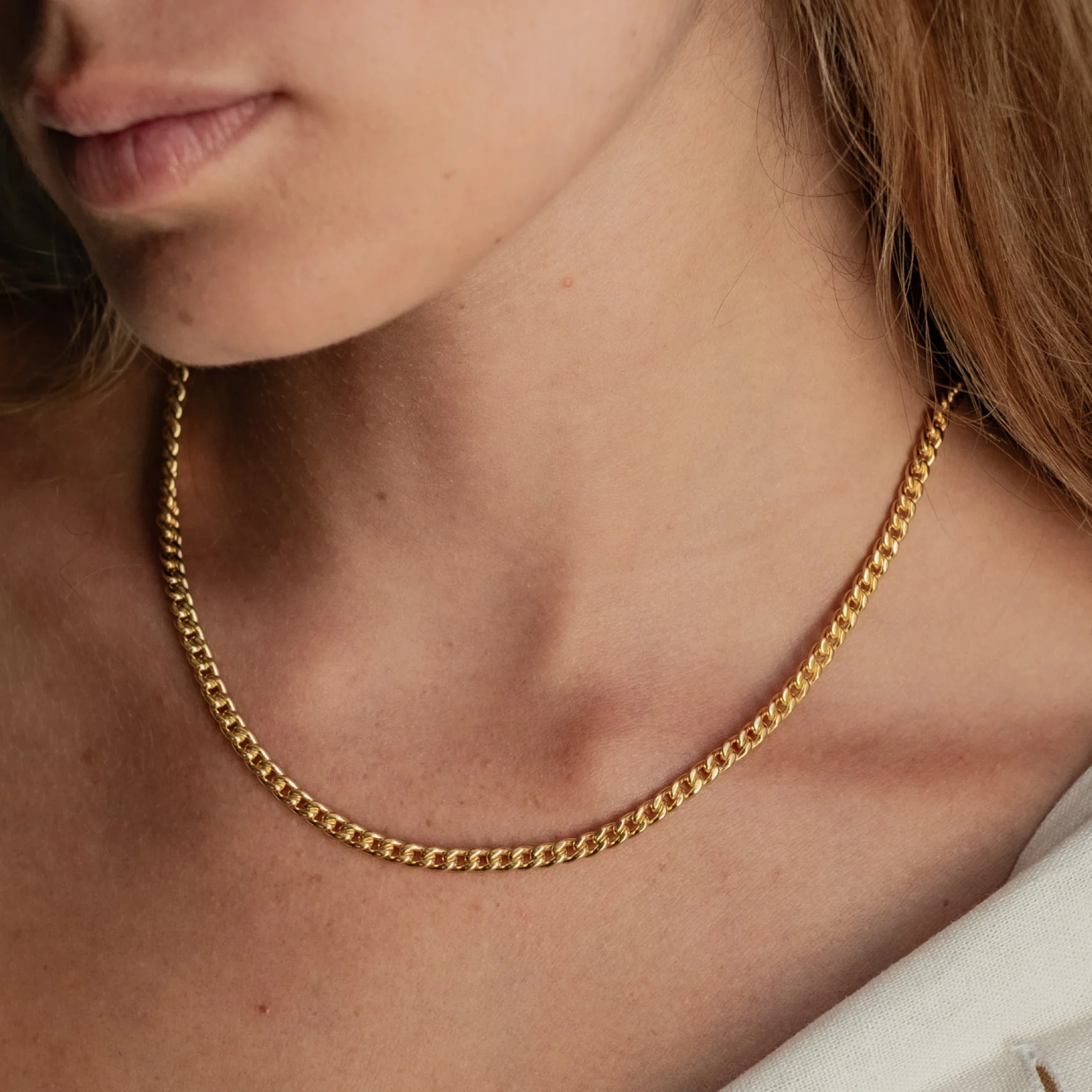 Brooklyn Flat Curb Necklace - Gold - Image 2