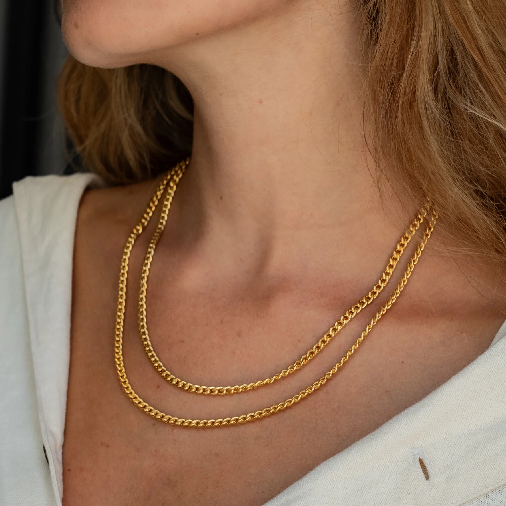 Brooklyn Flat Curb Necklace - Gold - Image 4