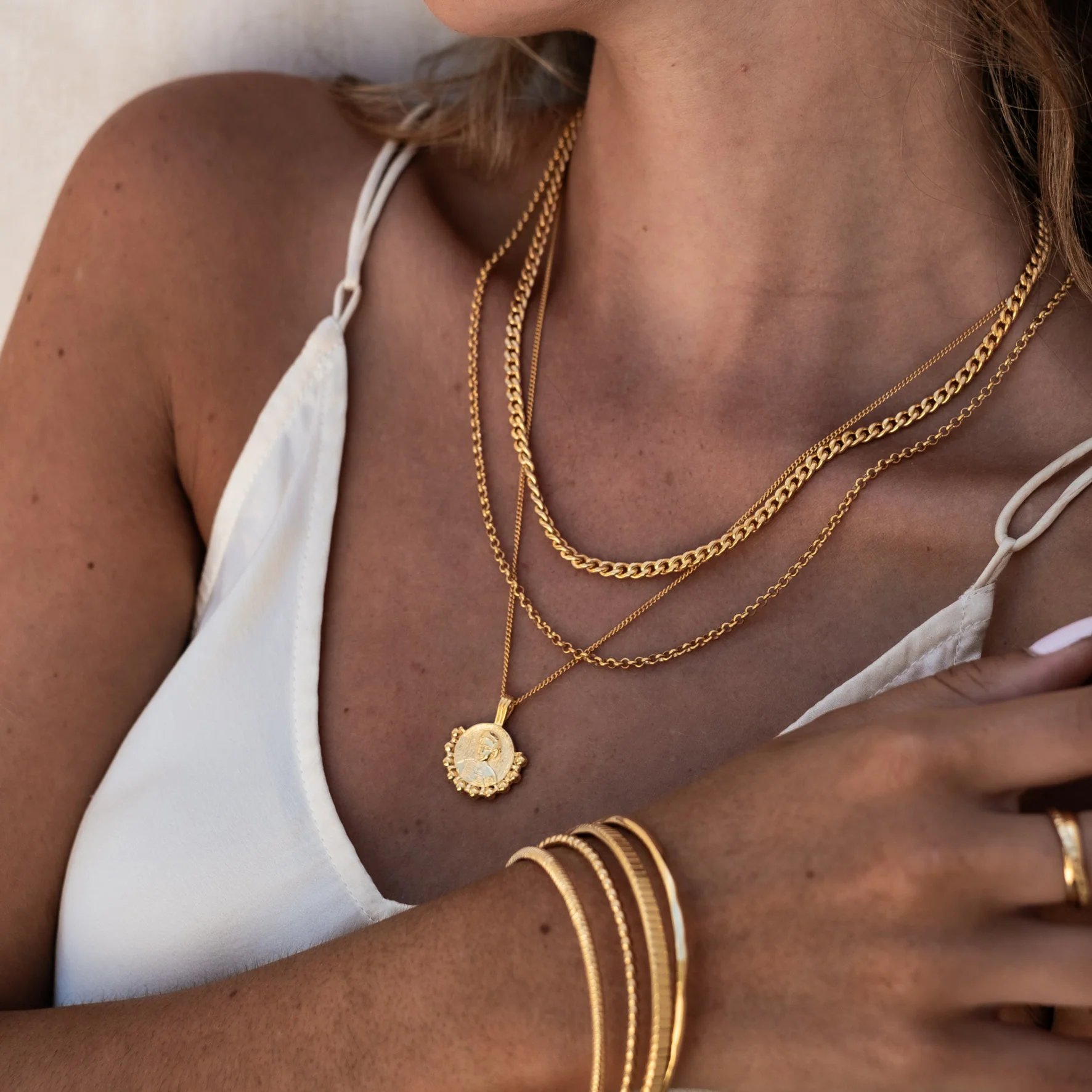 Brooklyn Flat Curb Necklace - Gold - Image 5