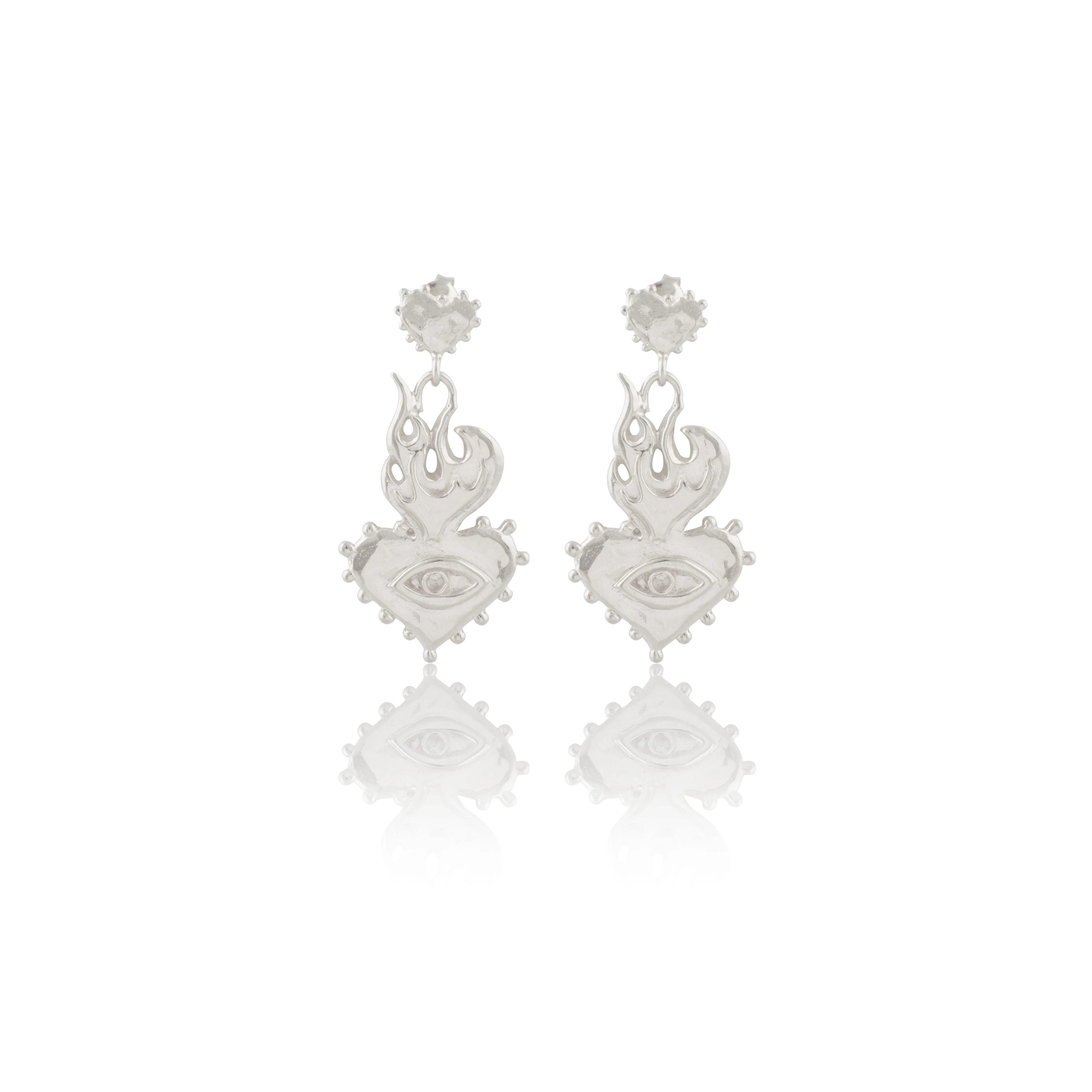 Burn it all down & watch it grown again Earrings - Tahnee Kelland x Luna & Rose - Silver