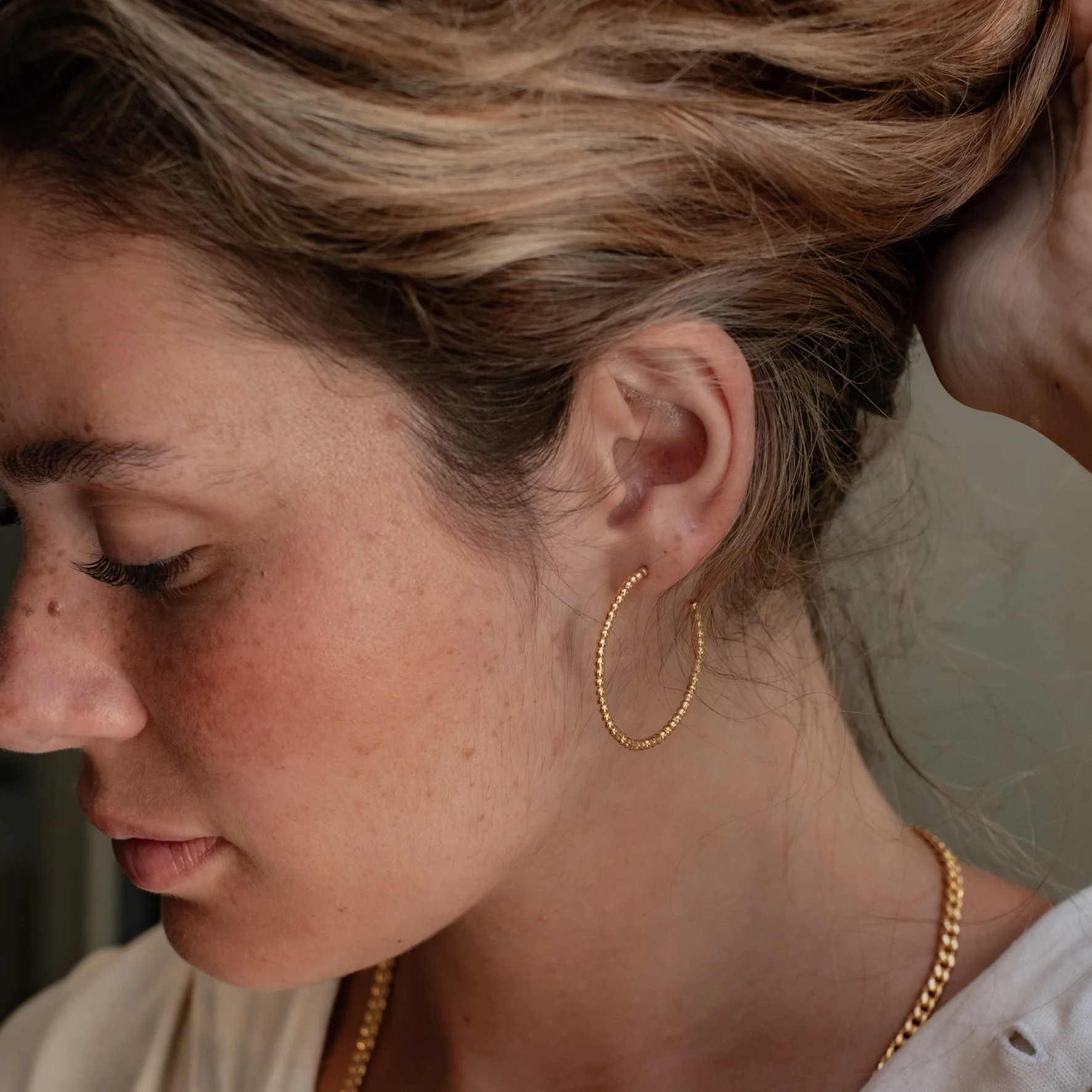 Central Park Dotty Earrings 30mm - Gold - Image 3