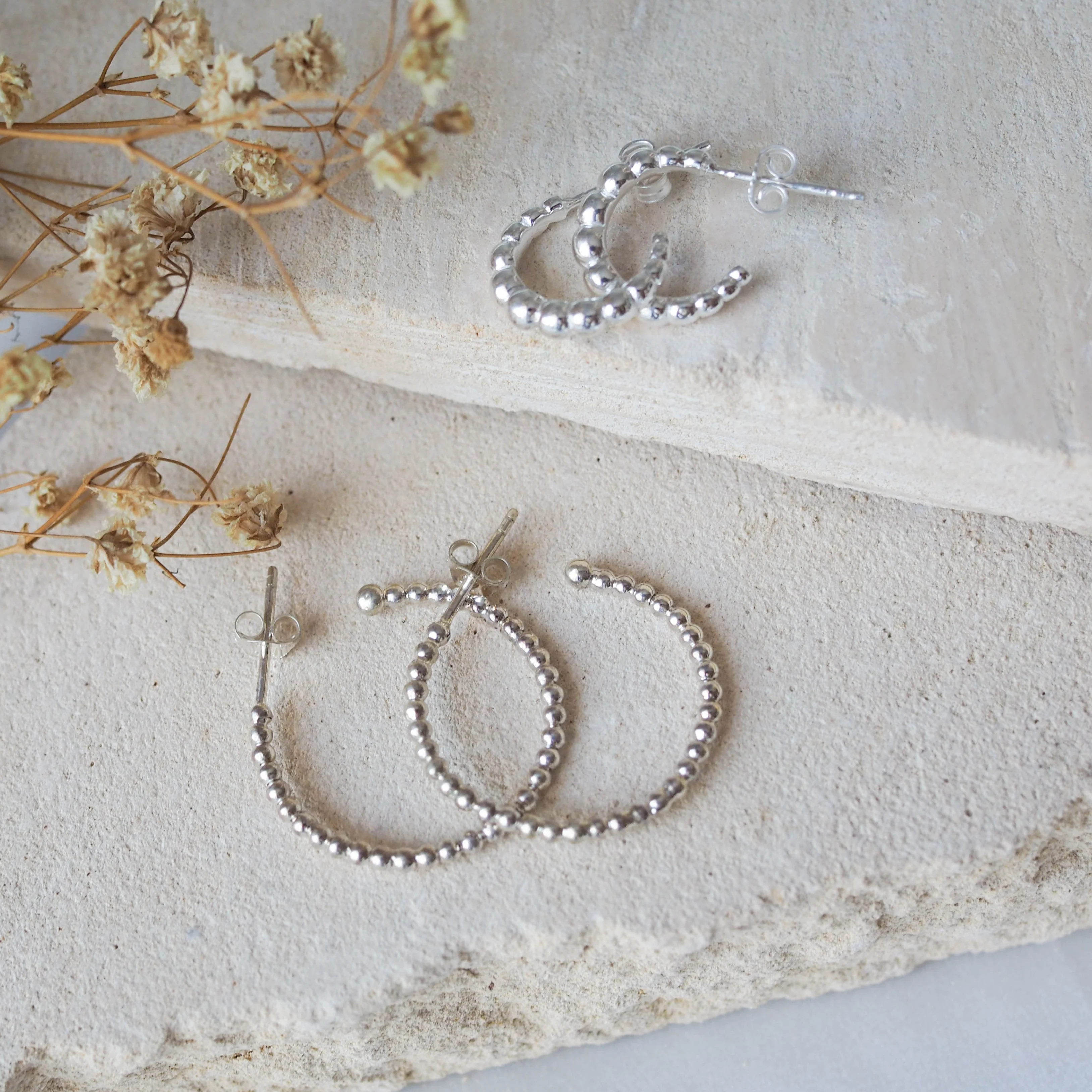 Central Park Dotty Earrings 30mm - Silver - Image 3