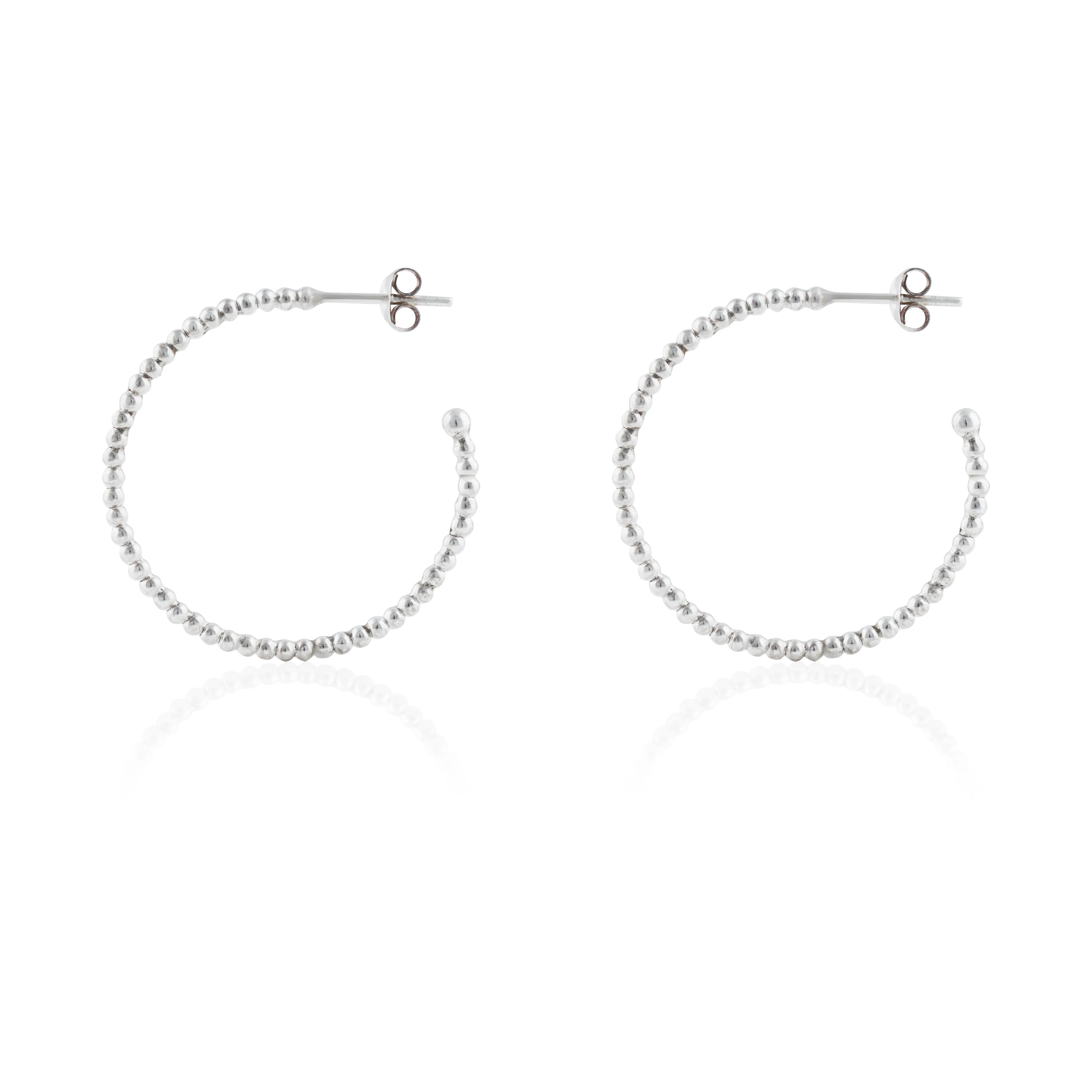 Central Park Dotty Earrings 30mm - Silver - Image 5