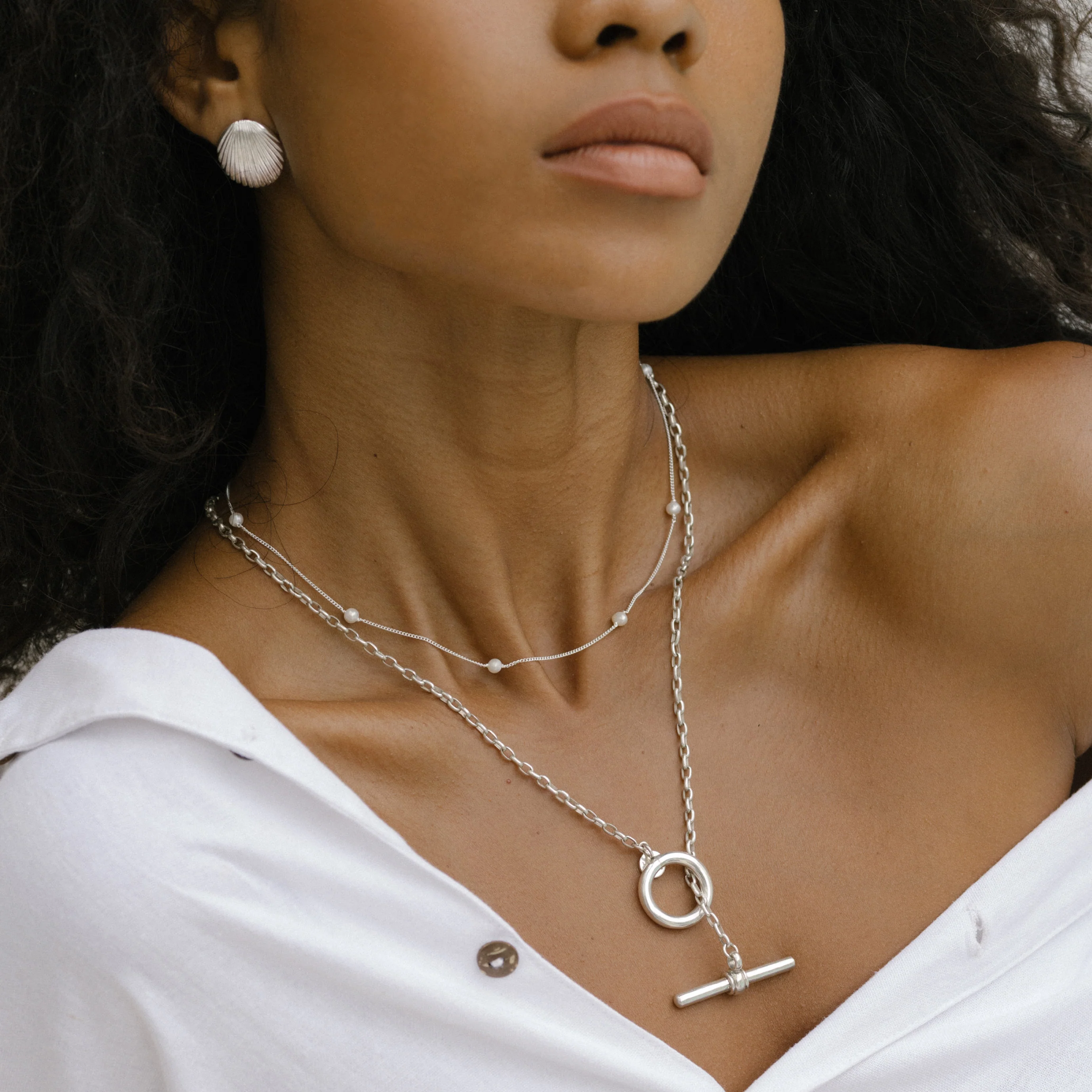Cher FOB Chain Necklace - Silver - Image 2