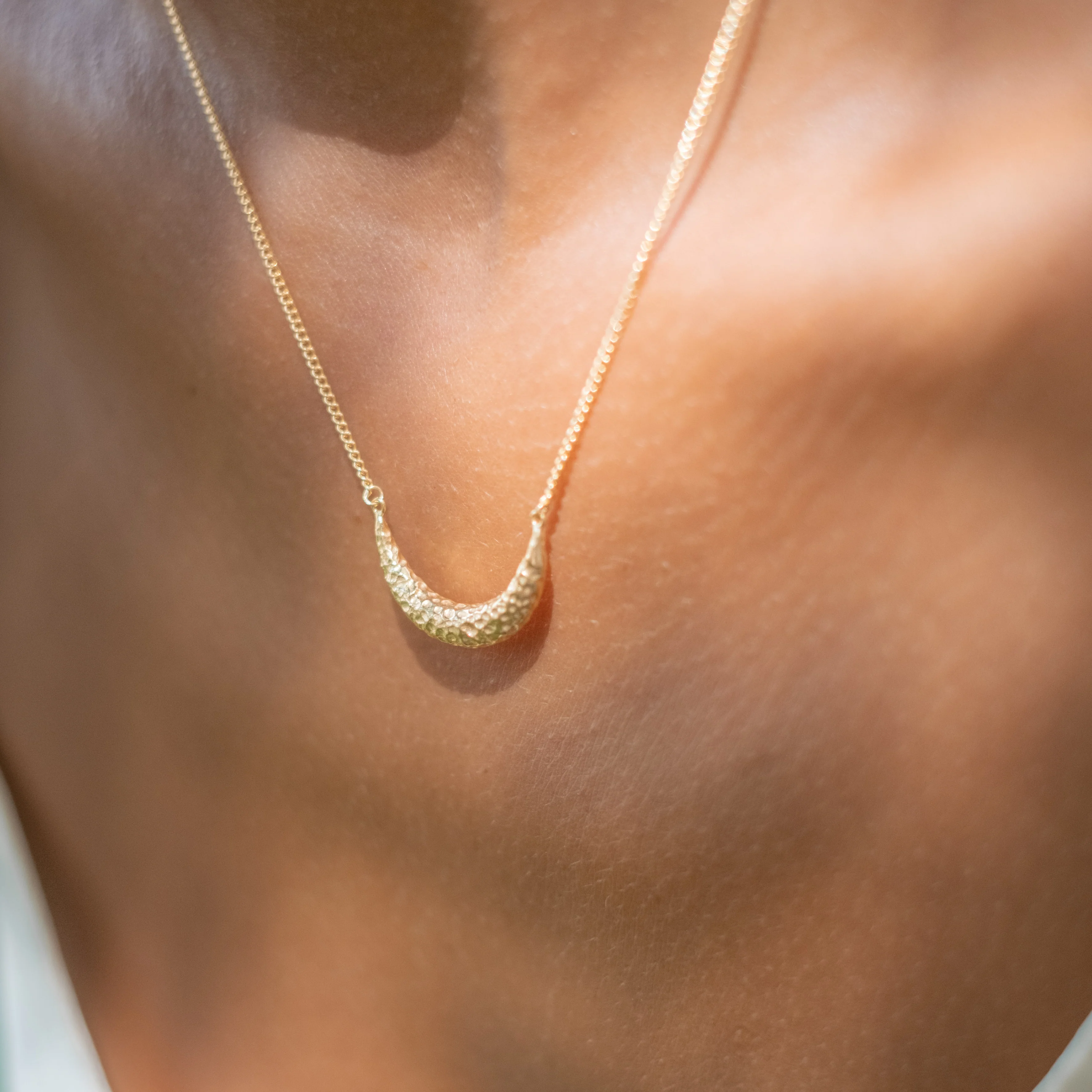 Clarity Crescent Necklace - Gold - Image 3