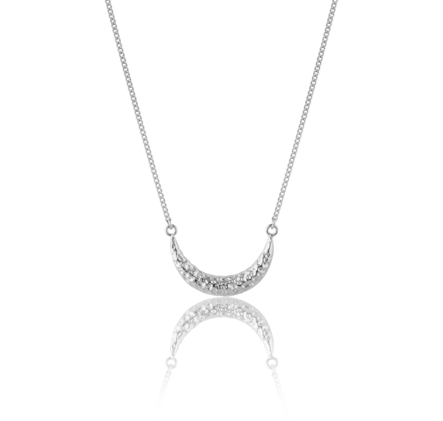 Clarity Crescent Necklace - Silver