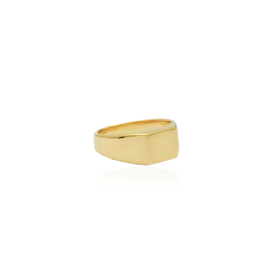 Classic Square Signet Ring - Gold - Image 7