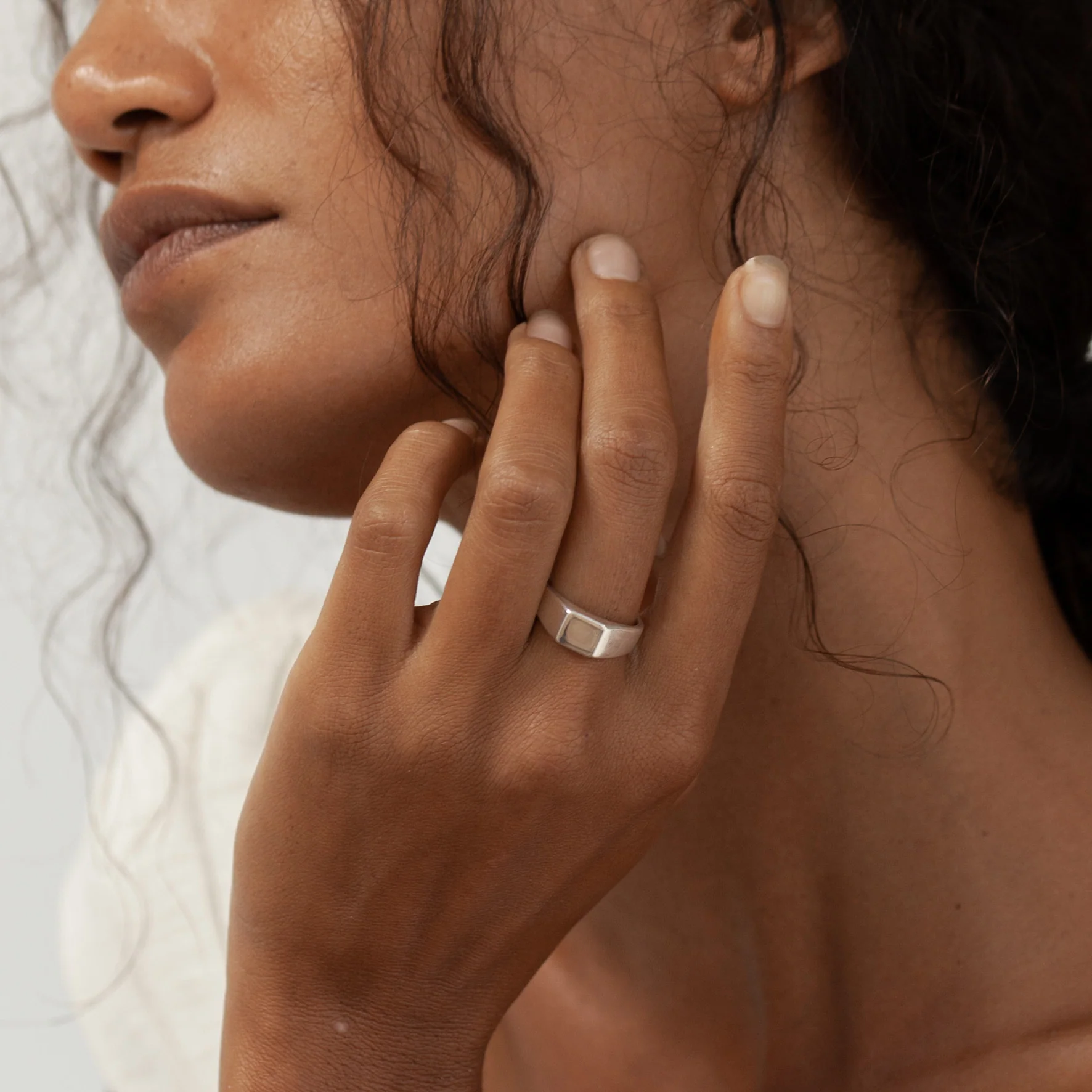 Classic Square Signet Ring - Silver - Image 5