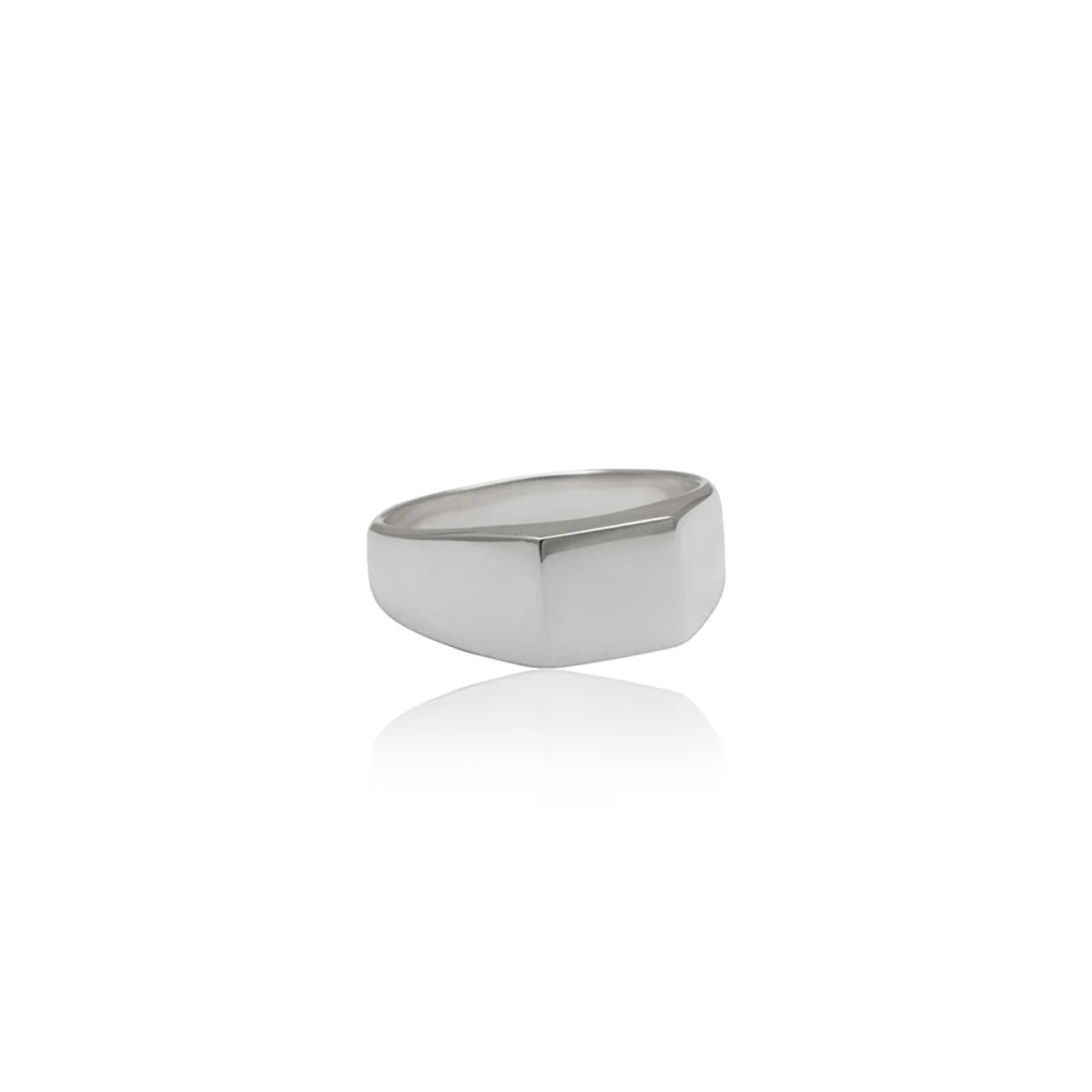 Classic Square Signet Ring - Silver - Image 6