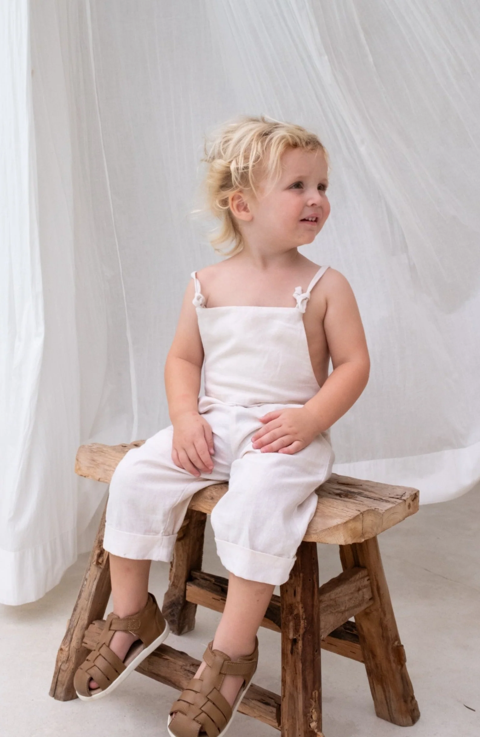Baby Ollie Overalls - Macadamia **Organically Plant Dyed** - Image 2