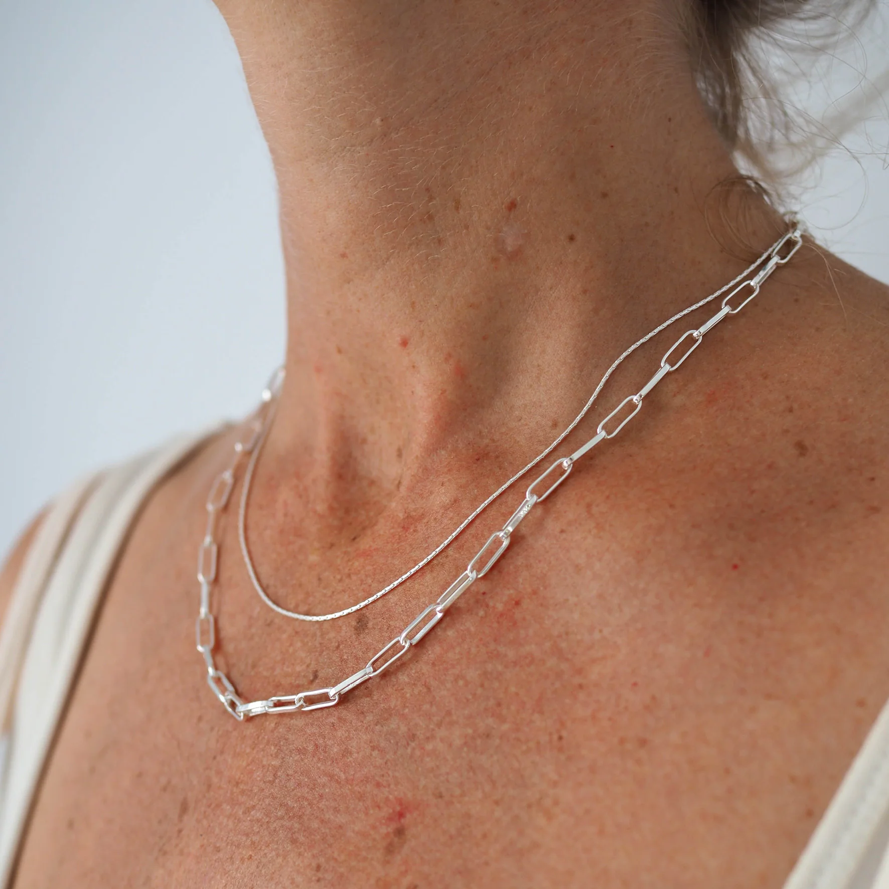 High Line Fine Chain Necklace - Silver - Image 3