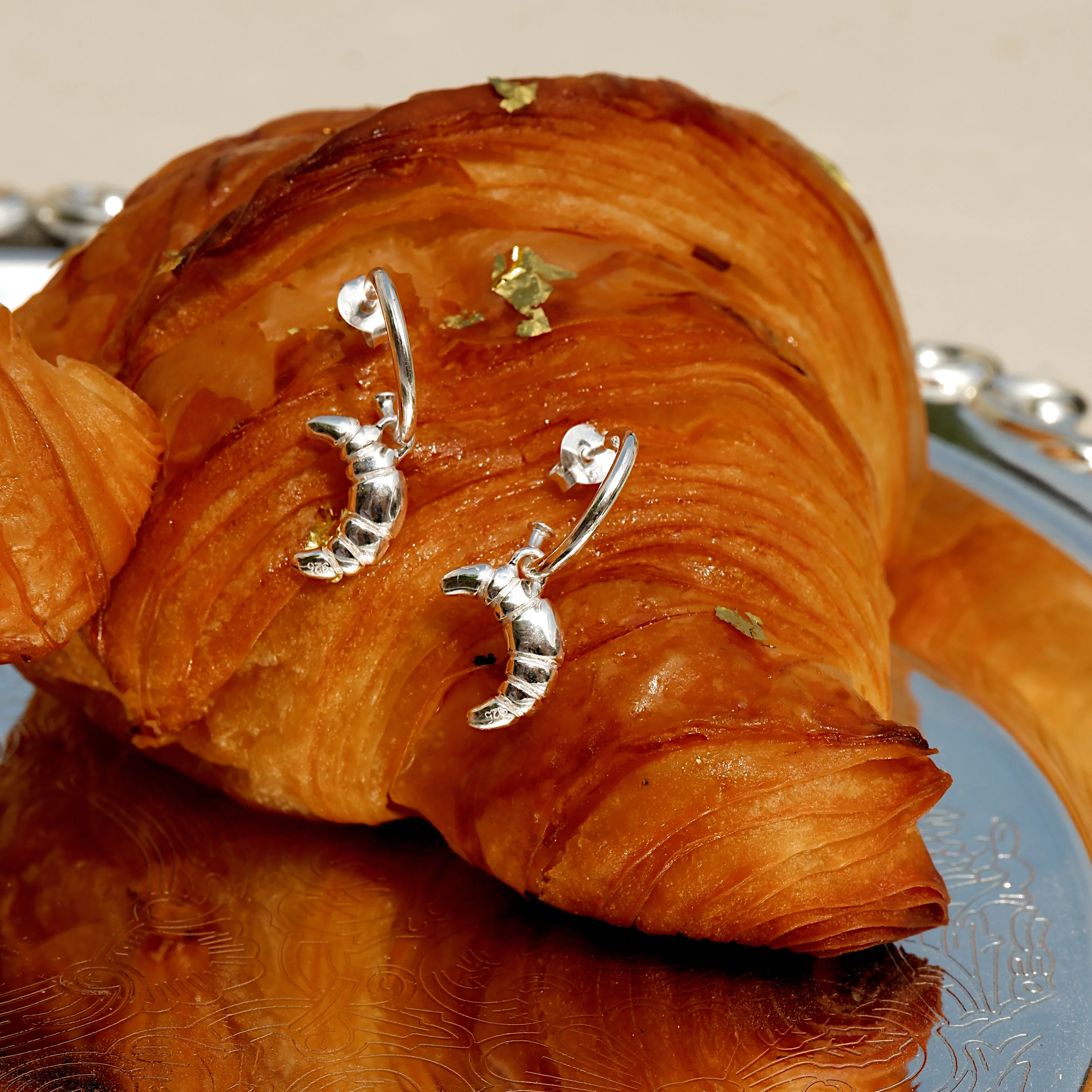 Croissant Earrings - ACME x Luna & Rose - SILVER - Image 3