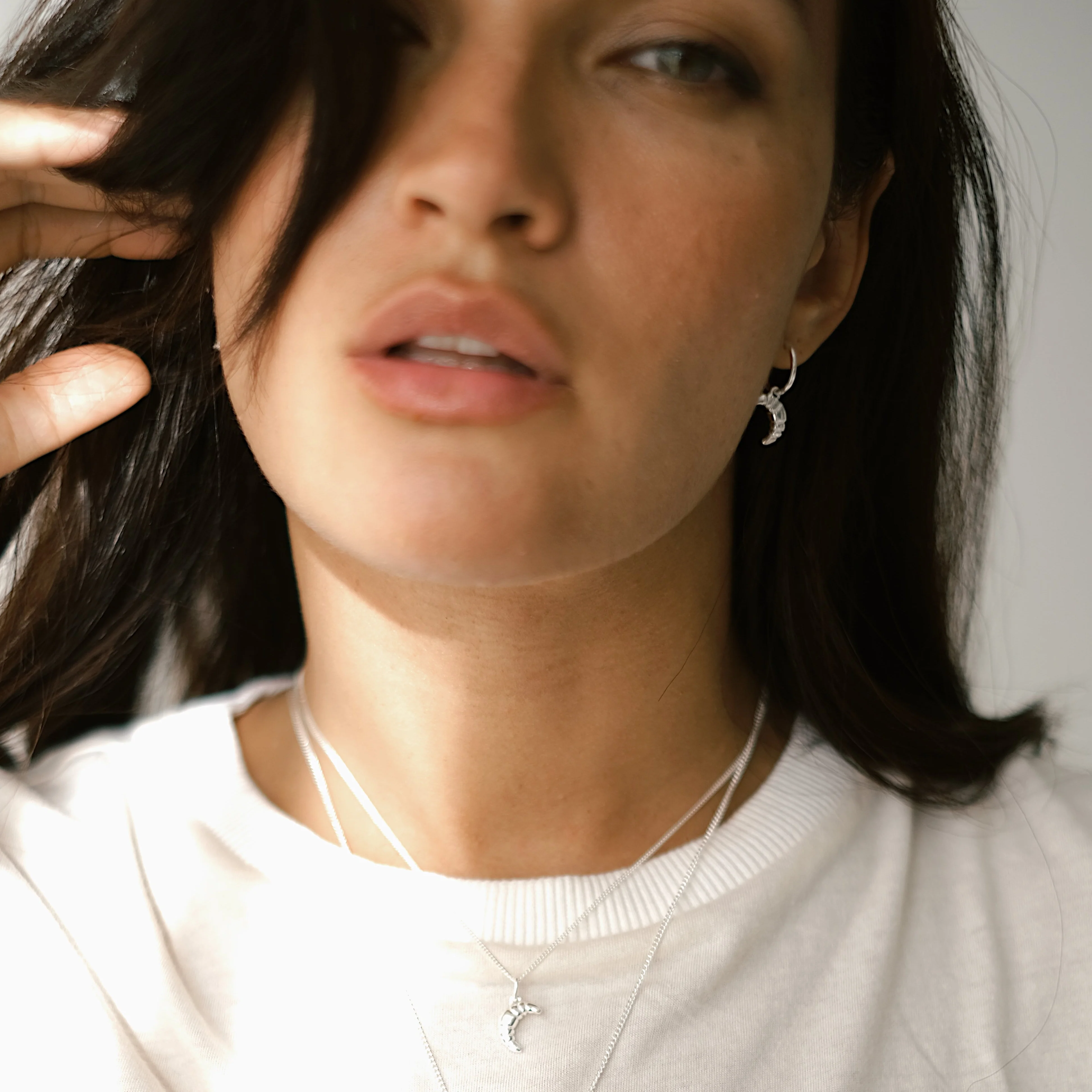 Mini Croissant Necklace - ACME x Luna & Rose - SILVER - Image 4