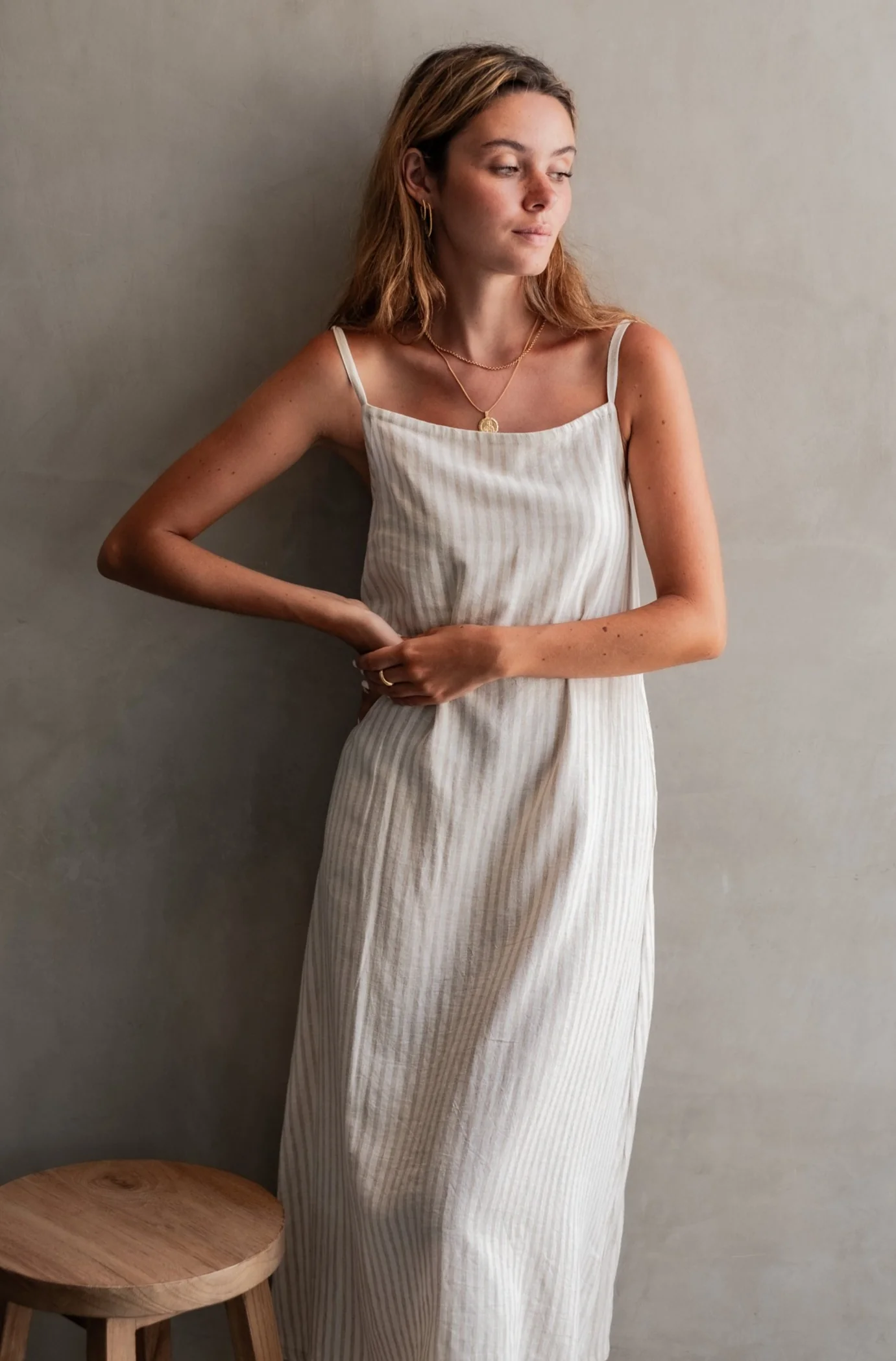 Daisy Dress - Natural Sand Dune Stripe - Image 5