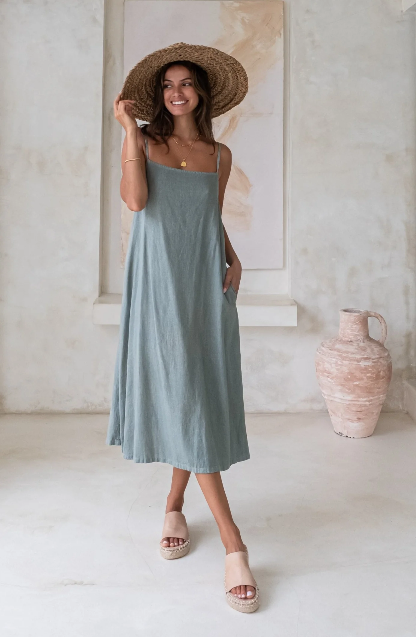 Daisy Dress - Sage *Organically Plant Dyed* - Image 2