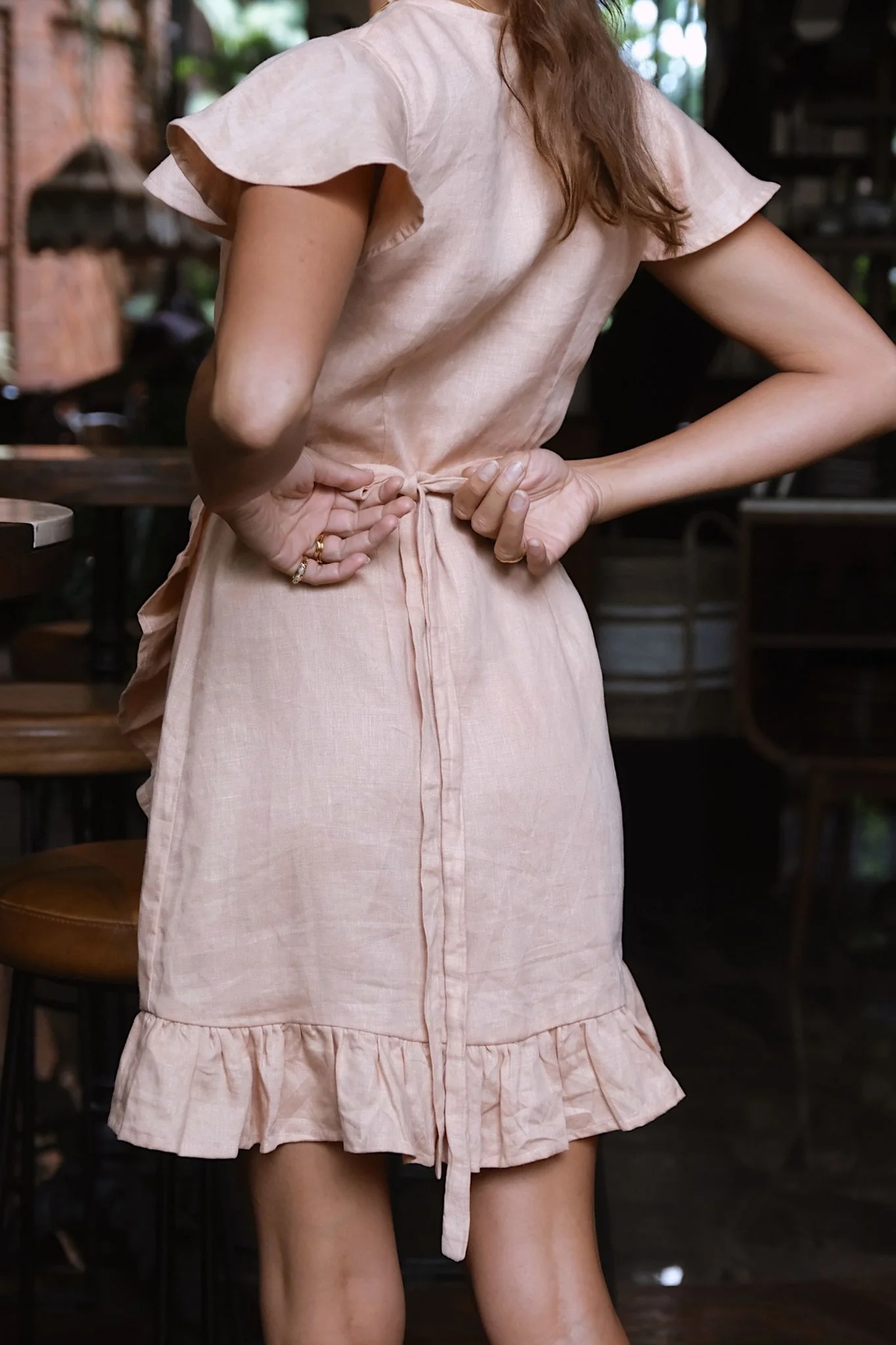 DAPHNE WRAP DRESS - Cactus Peach - Image 2