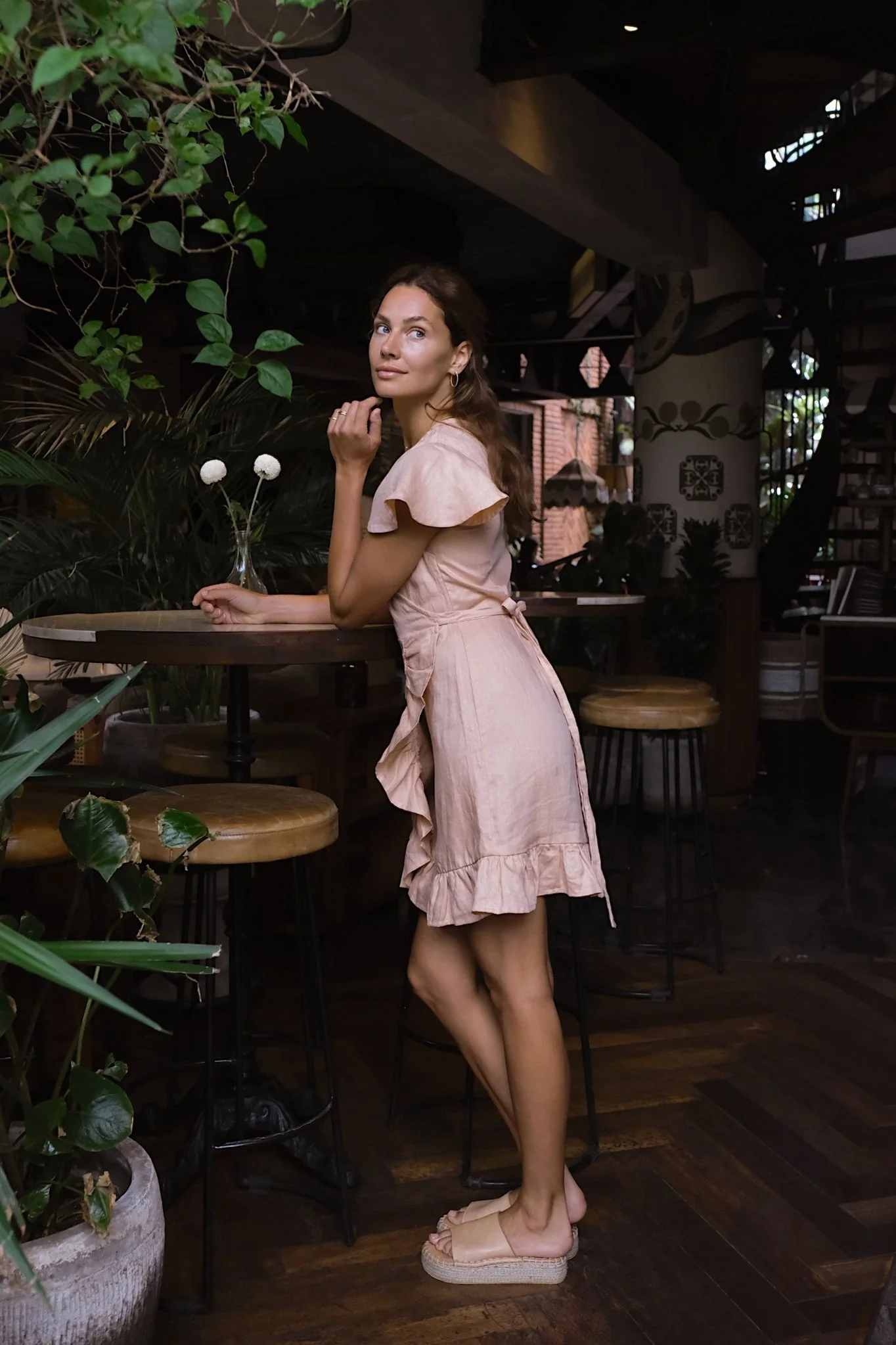 DAPHNE WRAP DRESS - Cactus Peach - Image 4