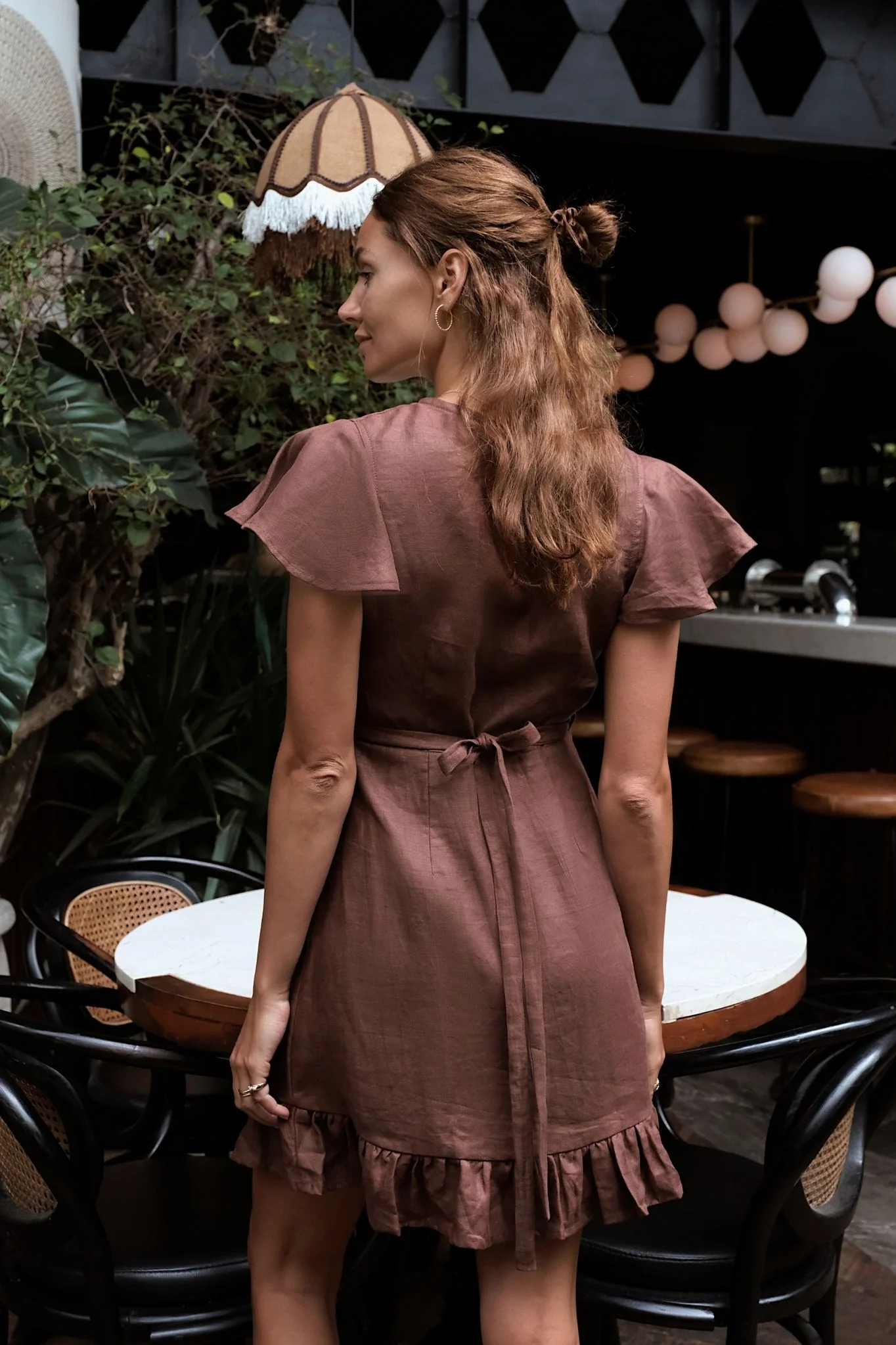 DAPHNE WRAP DRESS - Espresso - Image 4