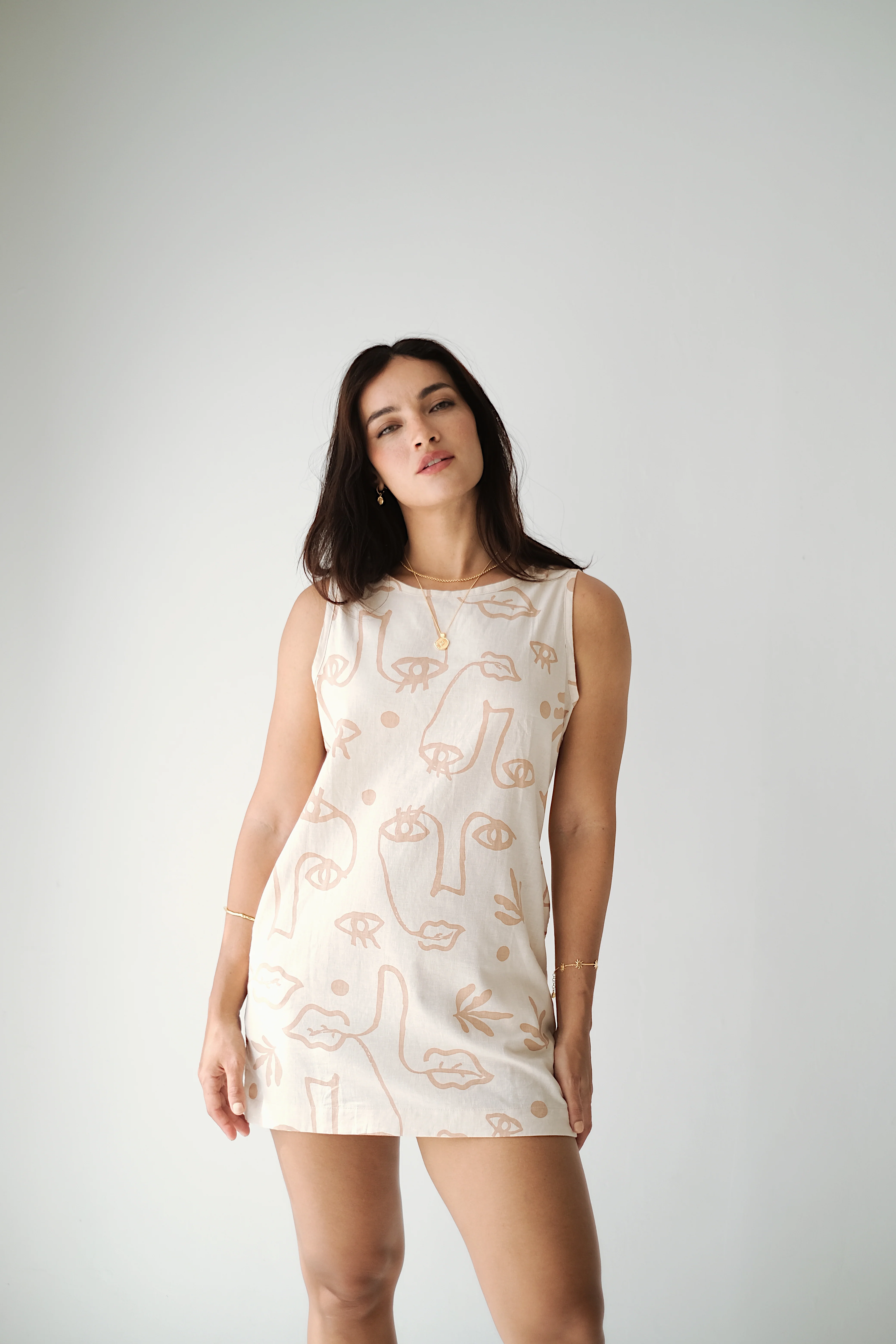 DOLLY DRESS - Plant Eyes Sand - Image 5