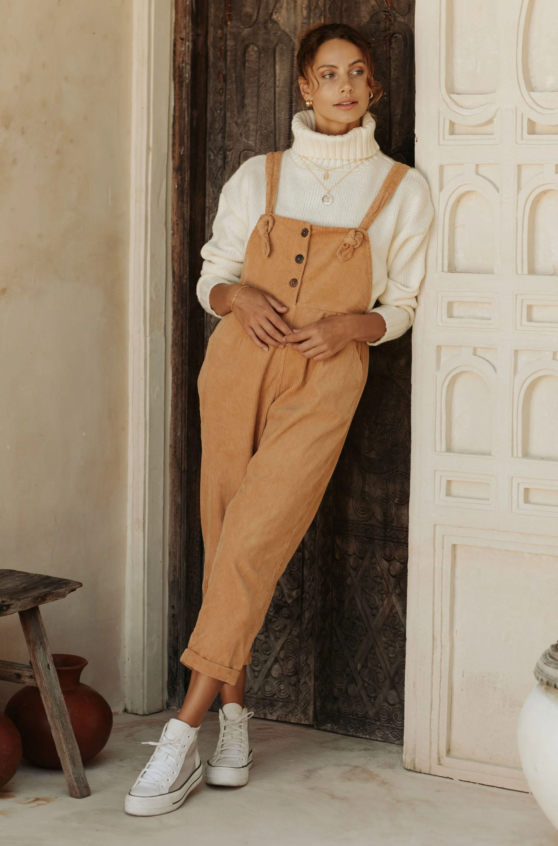 Eddie Overalls - Cinnamon Corduroy **ORGANICALLY DYED** - Image 3
