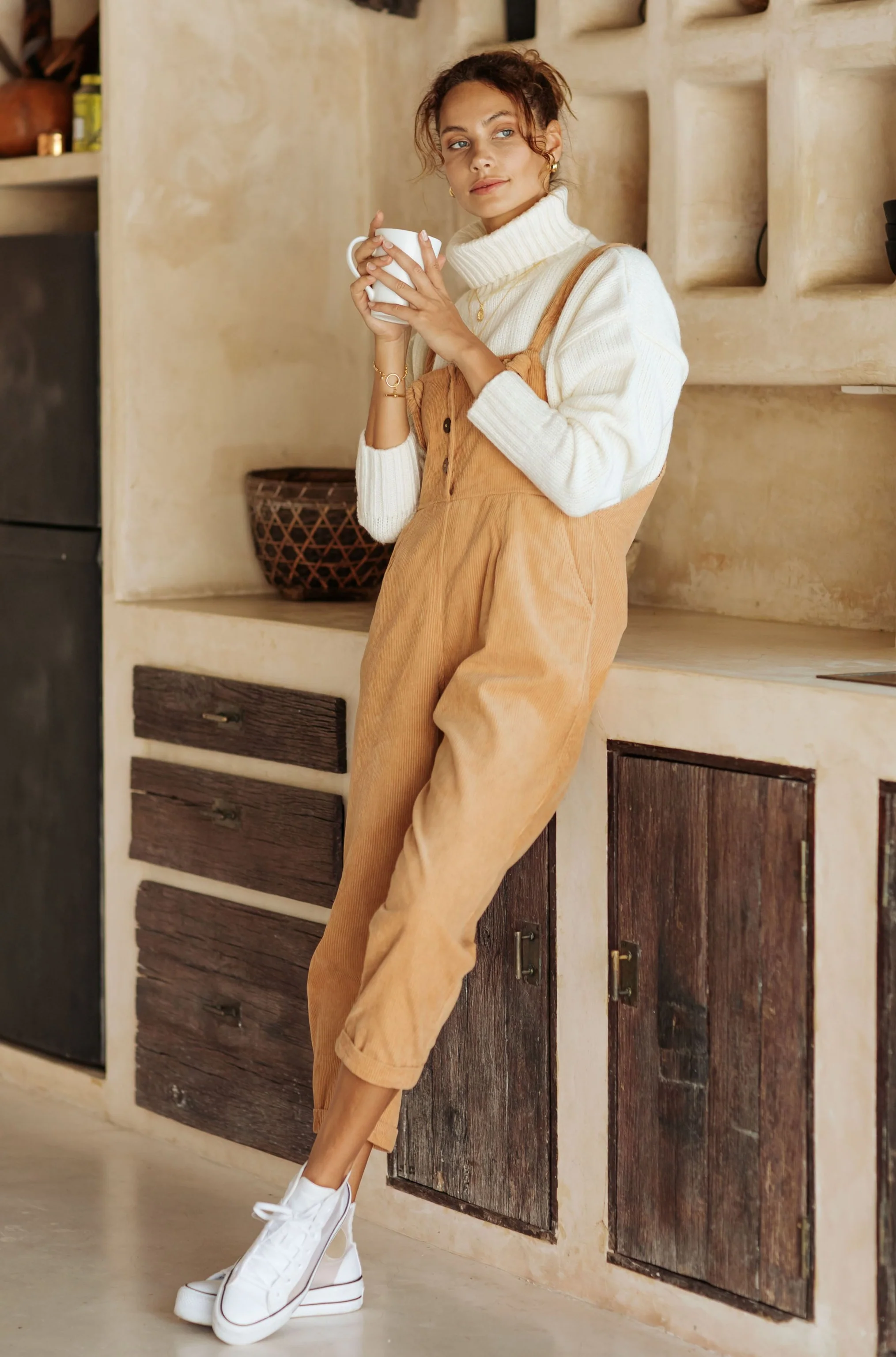 Eddie Overalls - Cinnamon Corduroy **ORGANICALLY DYED** - Image 5