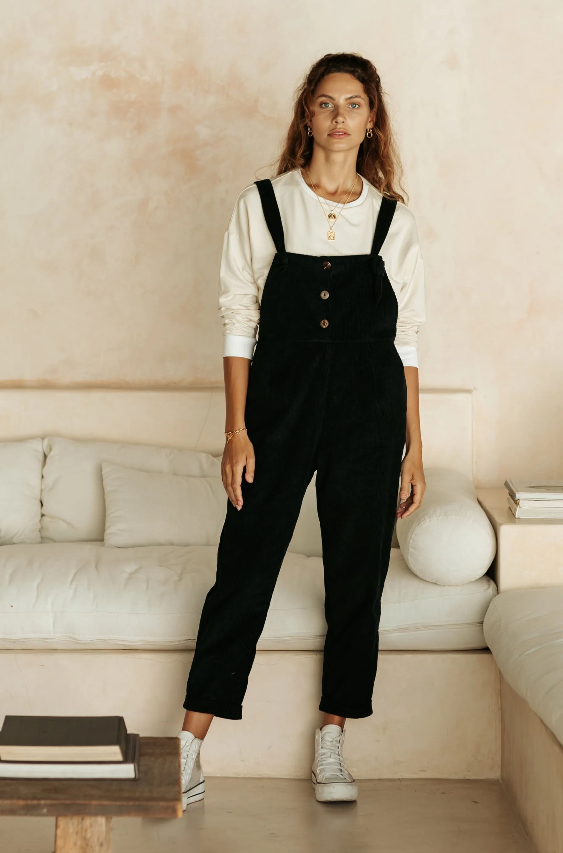 Eddie Overalls - Chia Black Cord **ORGANICALLY PLANT DYED** - Image 2