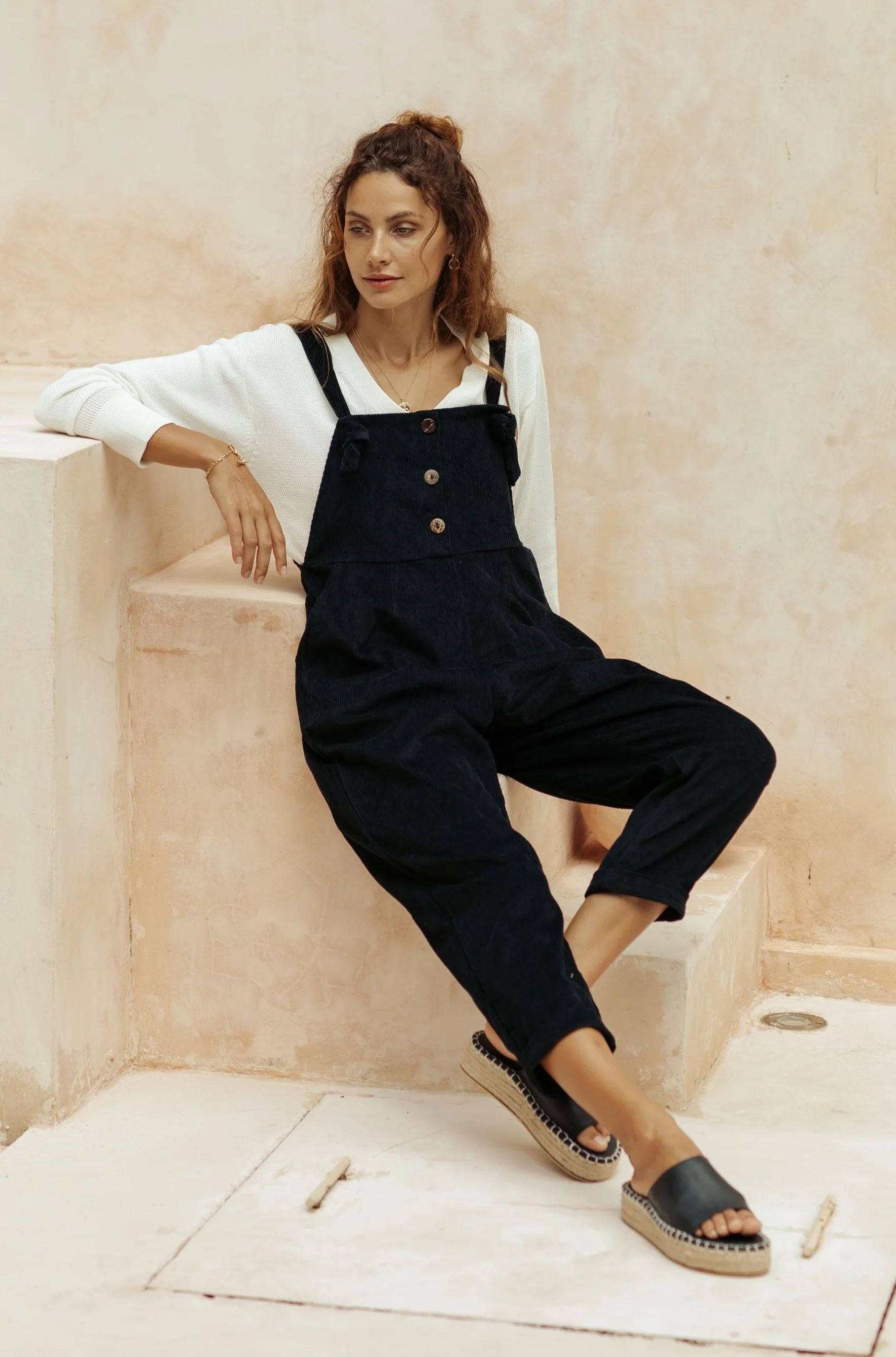 Eddie Overalls - Chia Black Cord **ORGANICALLY PLANT DYED** - Image 3