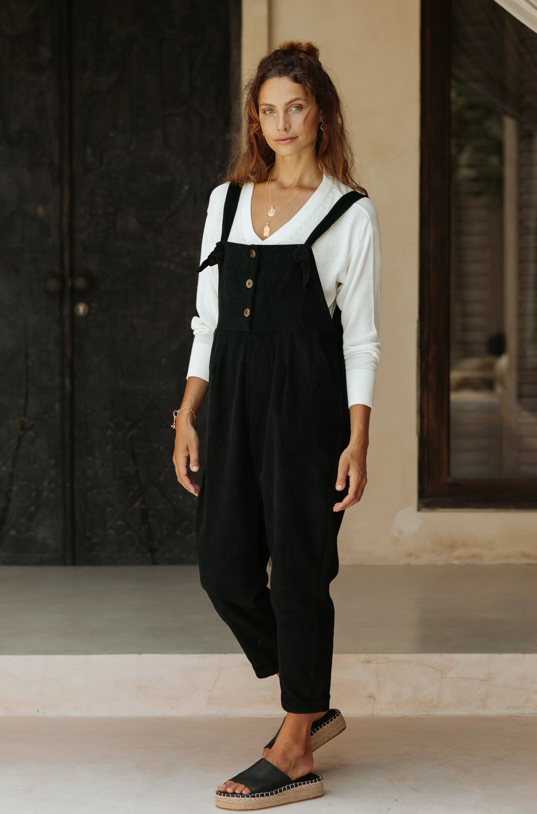 Eddie Overalls - Chia Black Cord **ORGANICALLY PLANT DYED** - Image 5